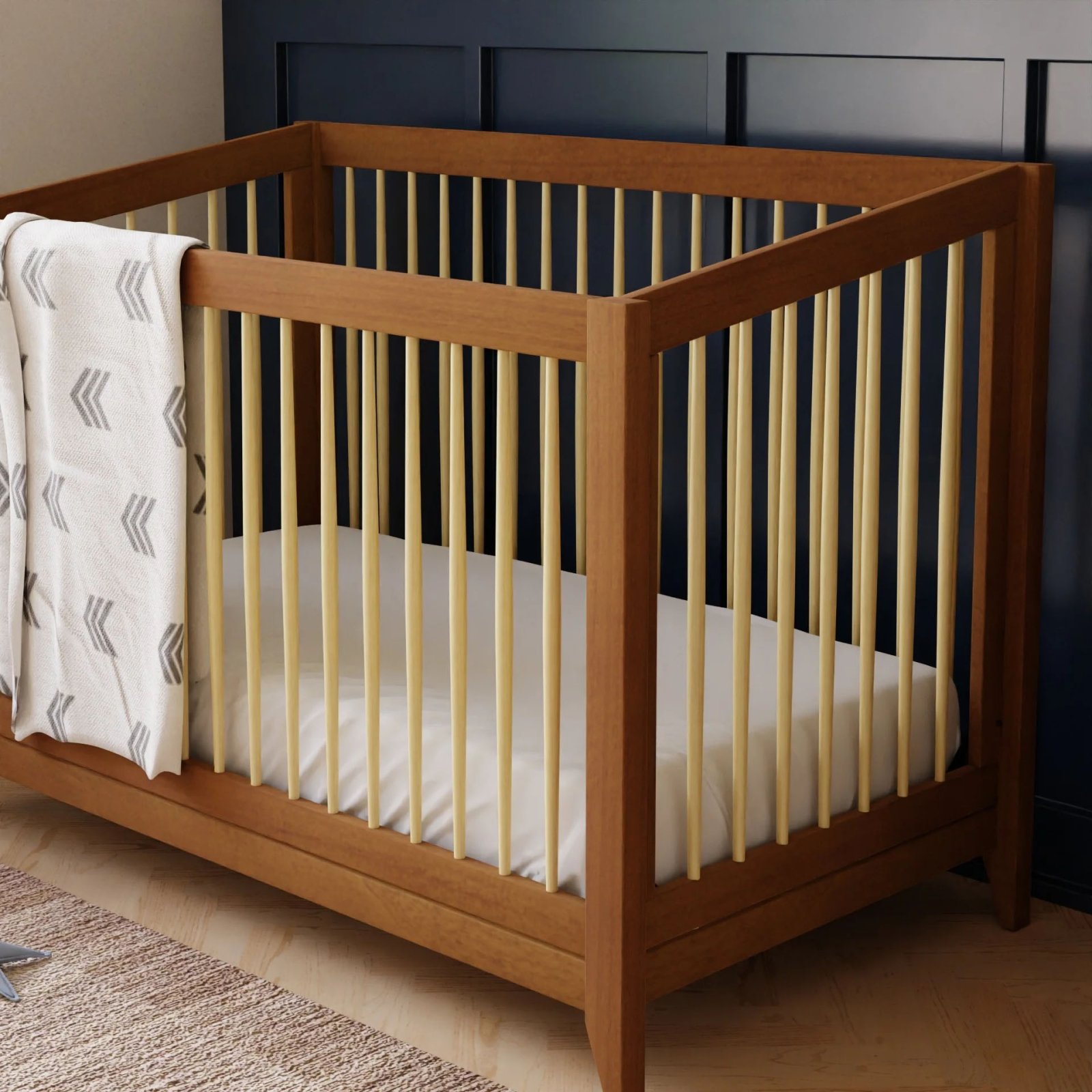 Sprout 4 in 1 Crib with Toddler Rail - Chestnut Natural