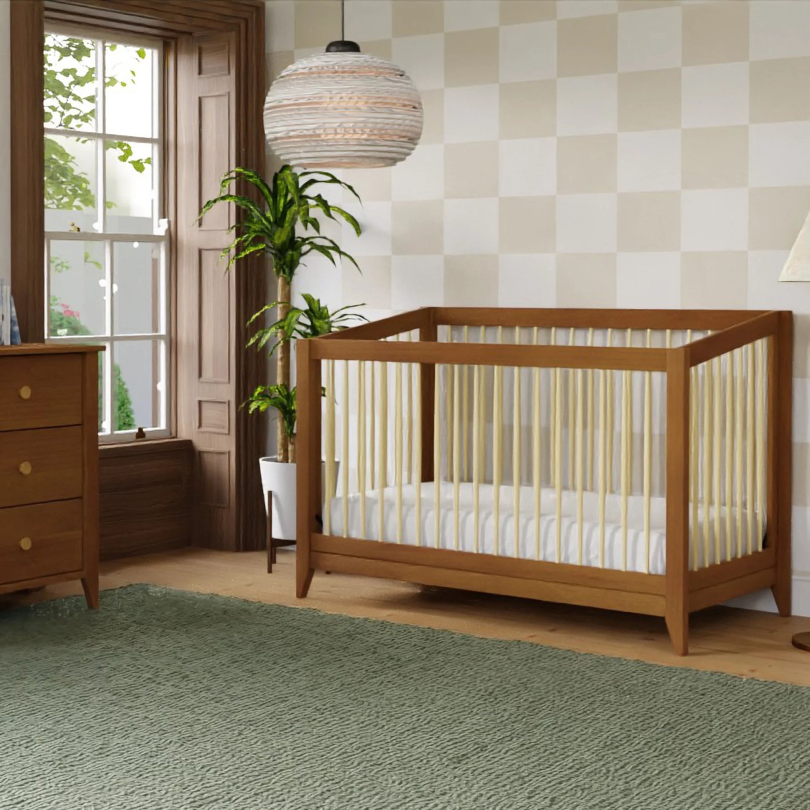 Sprout 4 in 1 Crib with Toddler Rail - Chestnut Natural