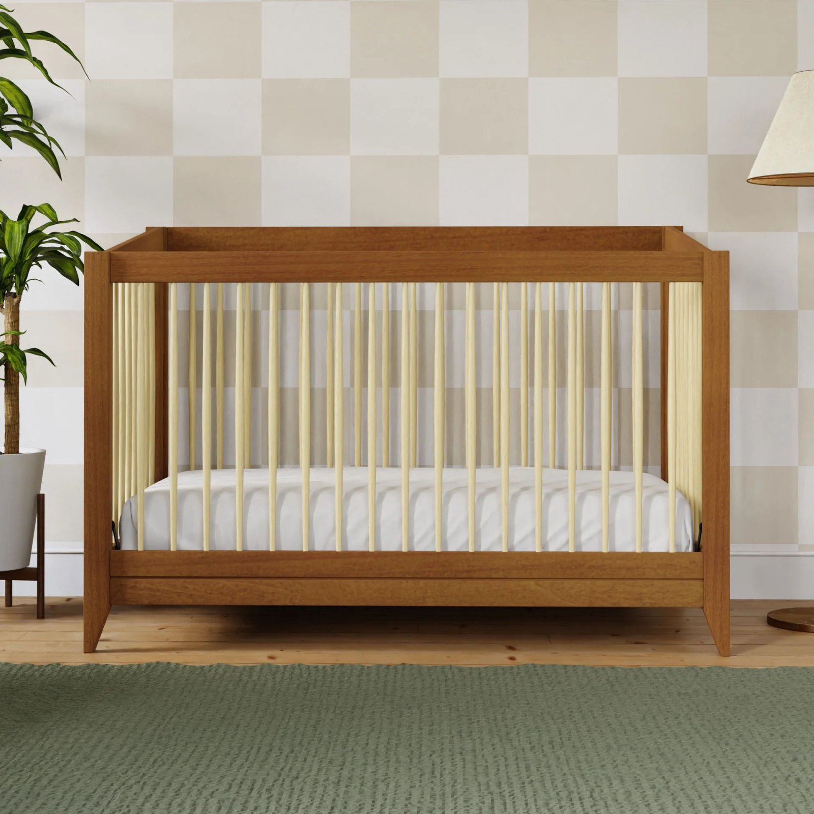 Sprout 4 in 1 Crib with Toddler Rail - Chestnut Natural