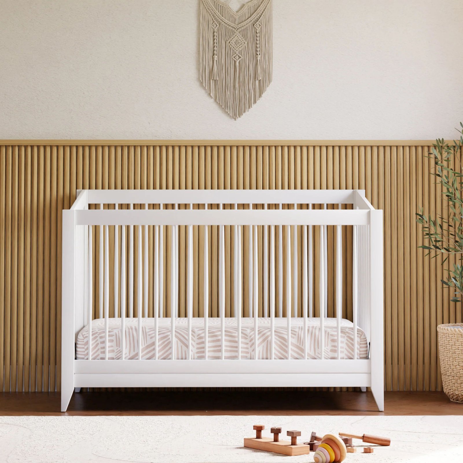 Sprout 4 in 1 Crib with Toddler Rail - White