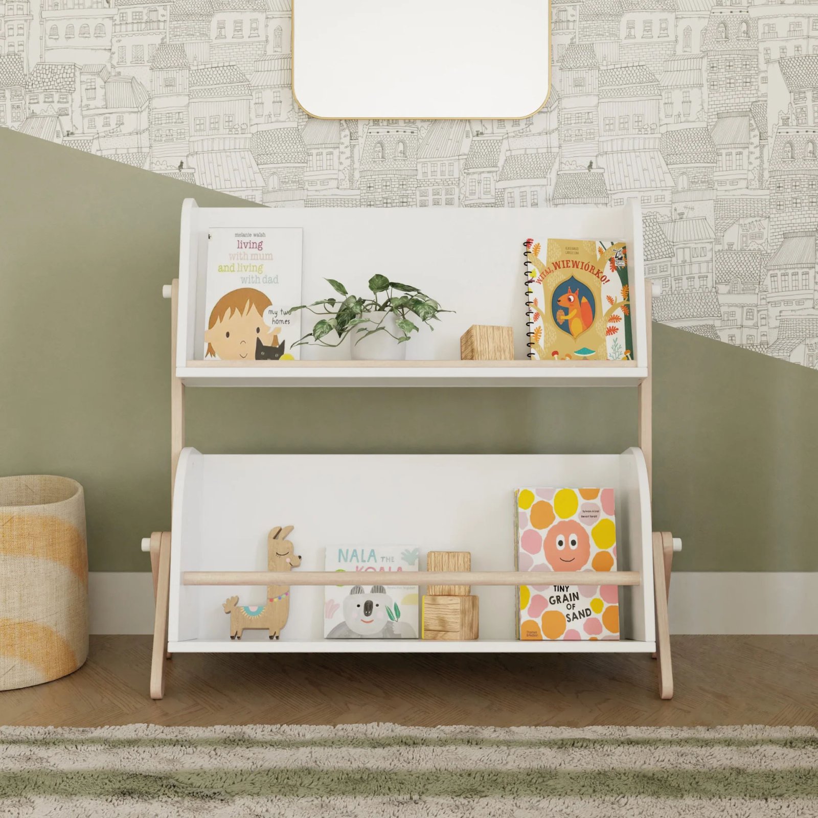 Tally Storage n Bookshelf - White / Washed Natural