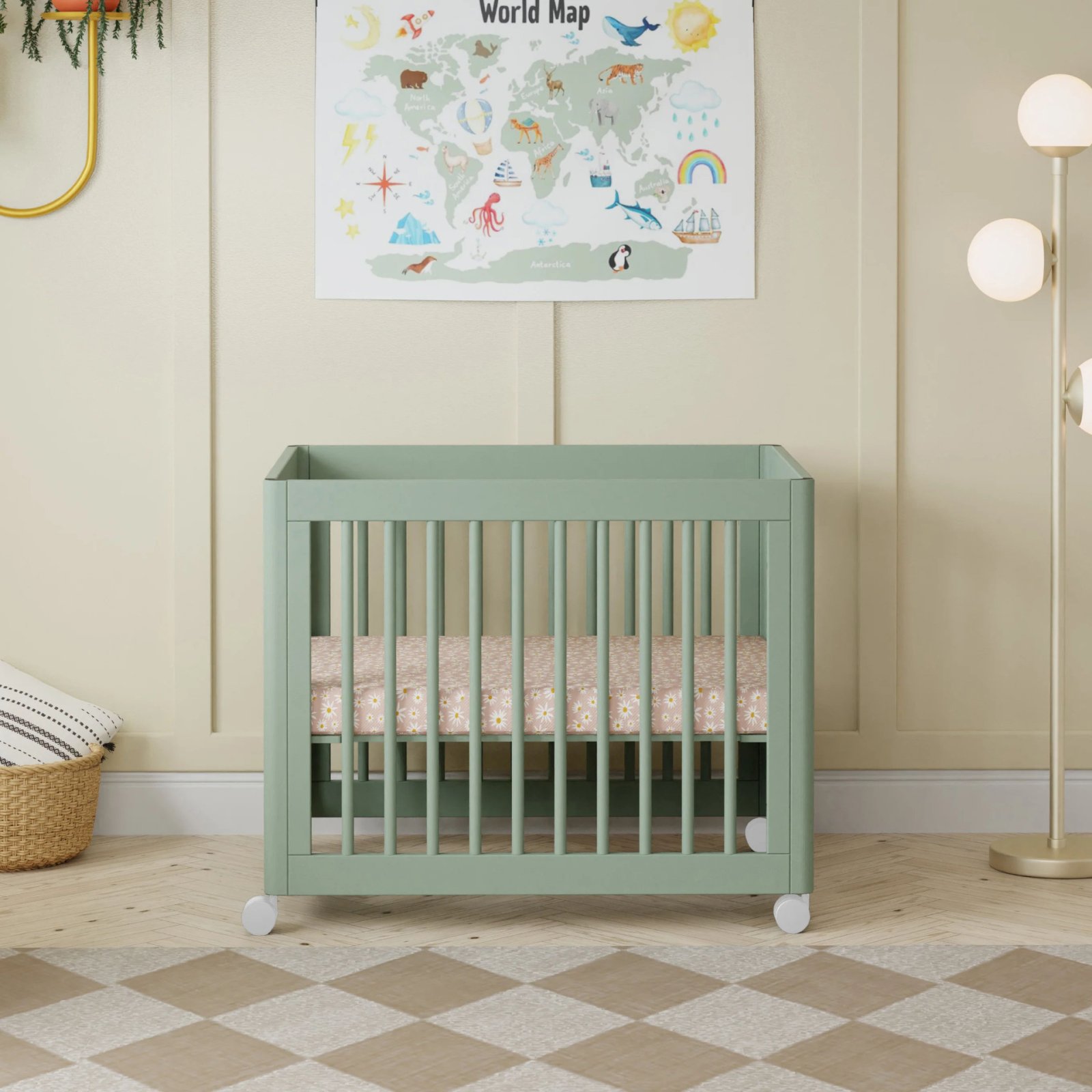 Yuzu 8 in 1 Convertible Crib with All Stages Conversion Kit - Light Sage