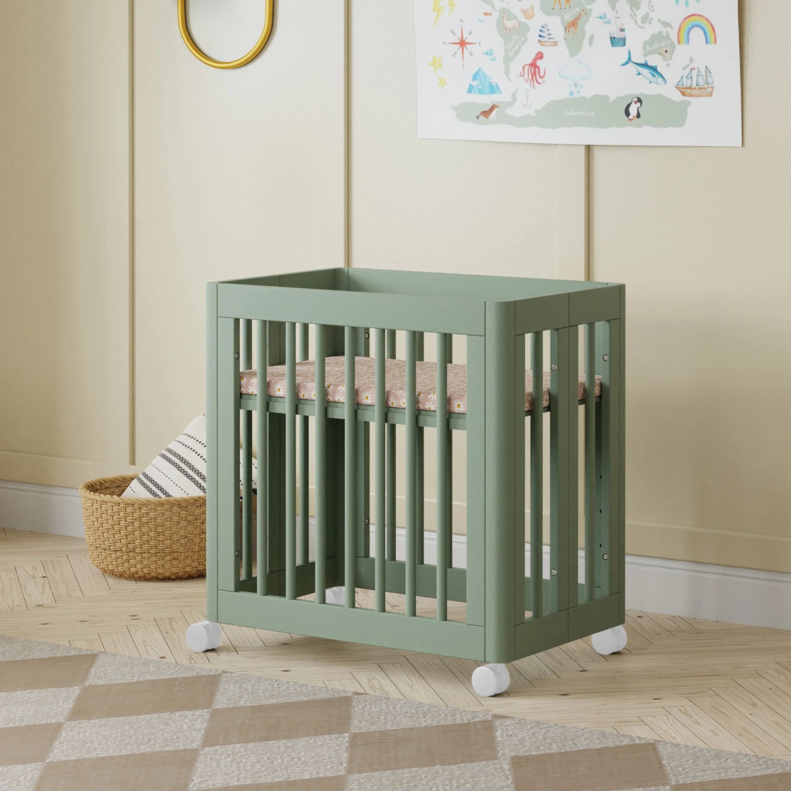 Yuzu 8 in 1 Convertible Crib with All Stages Conversion Kit - Light Sage