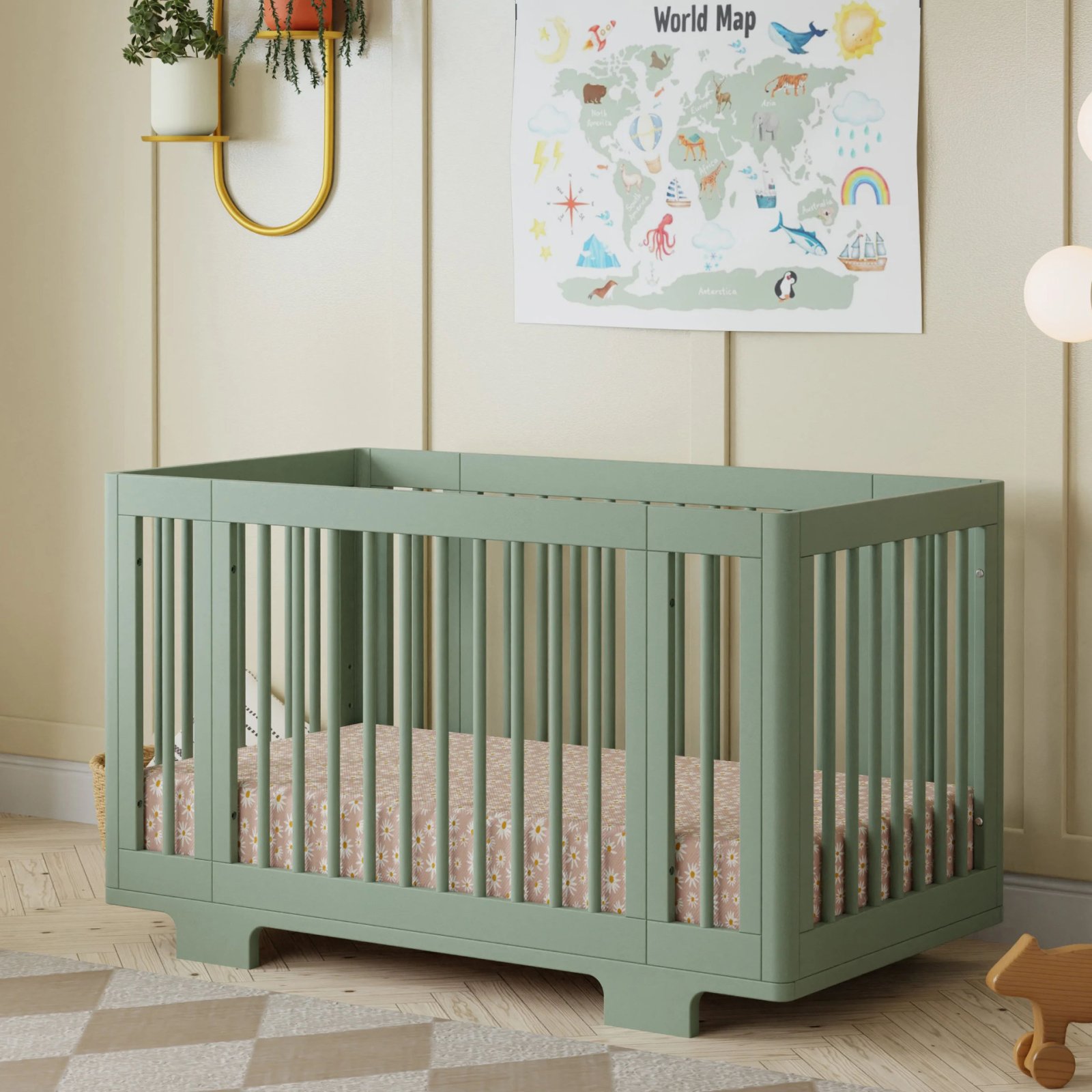 Yuzu 8 in 1 Convertible Crib with All Stages Conversion Kit - Light Sage