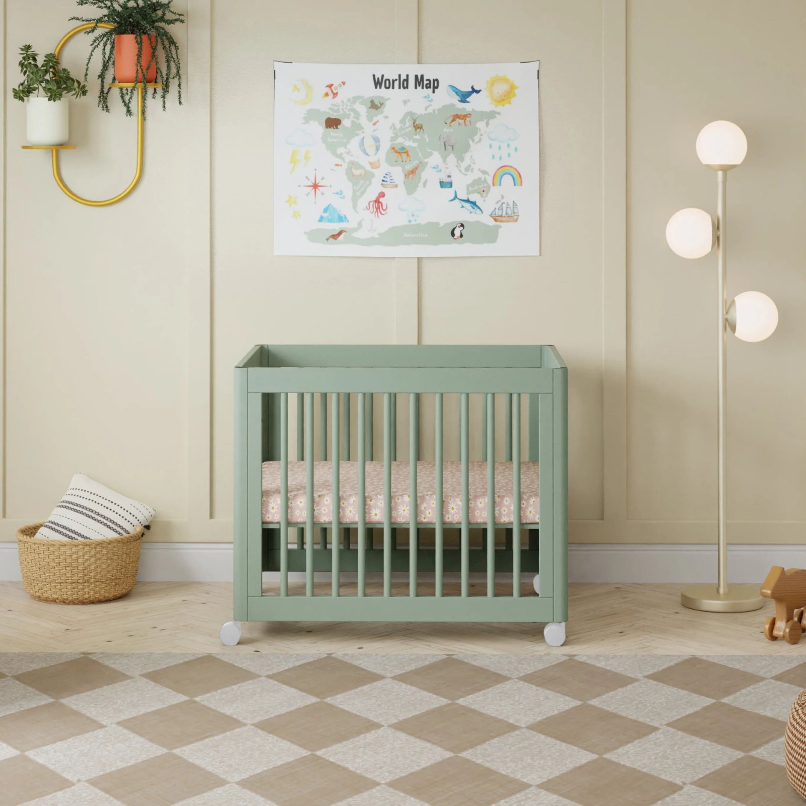 Yuzu 8 in 1 Convertible Crib with All Stages Conversion Kit - Light Sage