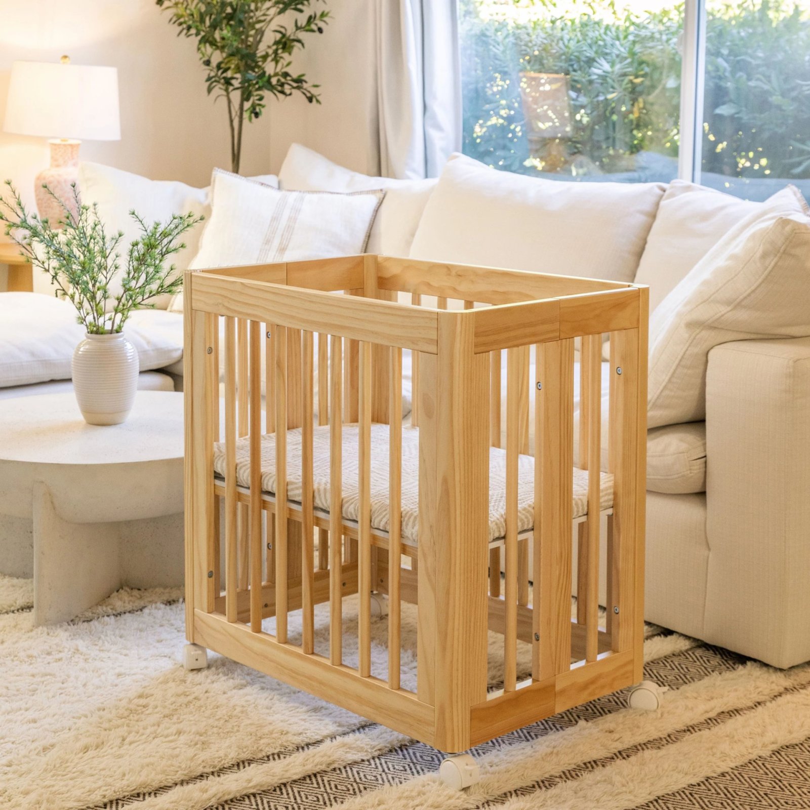 Yuzu 8 in 1 Convertible Crib with All Stages Conversion Kit - Natural
