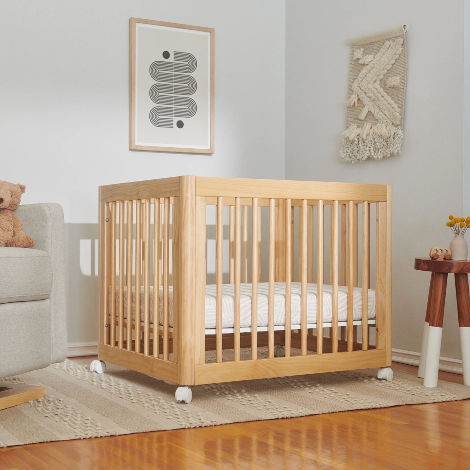 Yuzu 8 in 1 Convertible Crib with All Stages Conversion Kit - Natural