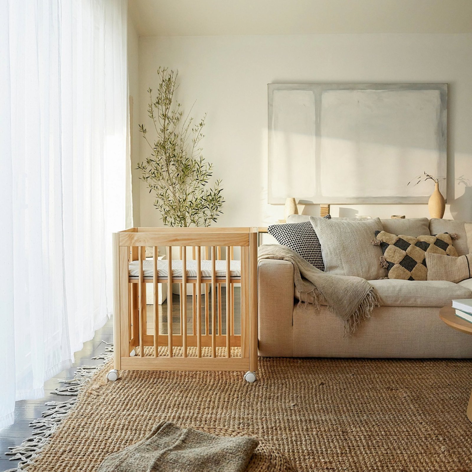 Yuzu 8 in 1 Convertible Crib with All Stages Conversion Kit - Natural