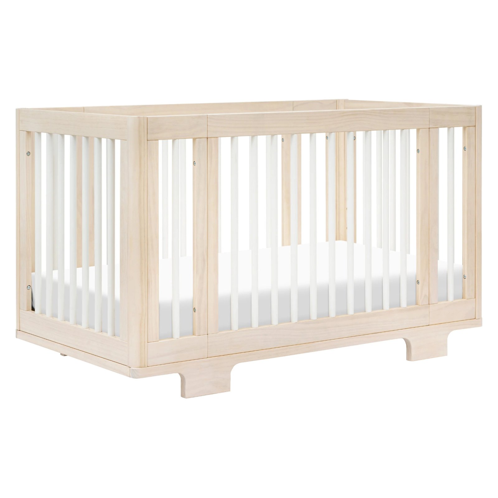 Yuzu 8 in 1 Convertible Crib with All Stages Conversion Kit - Washed Natural/White