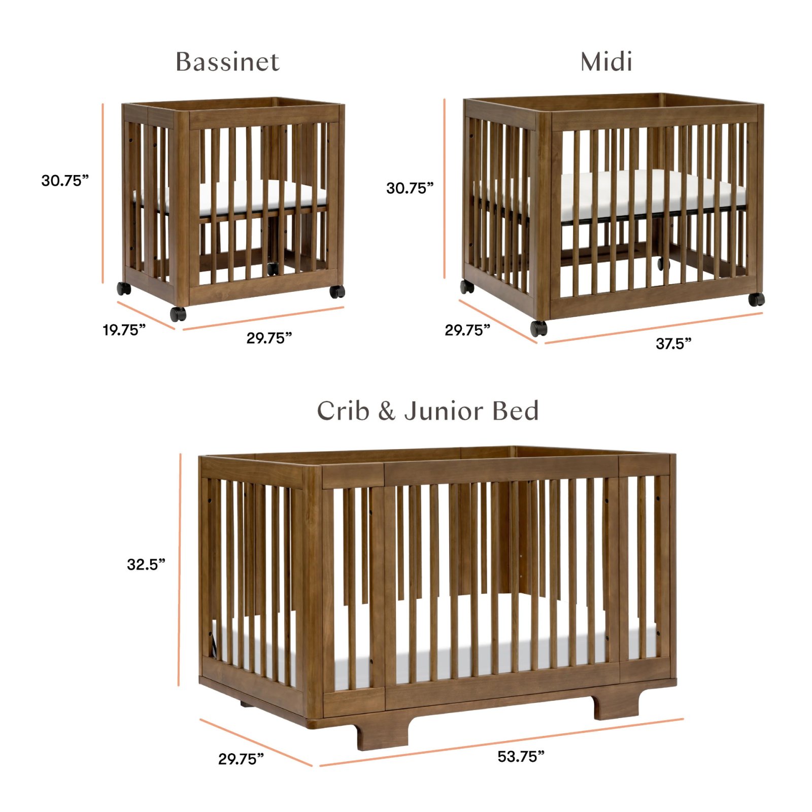 Yuzu 8 in 1 Convertible Crib with All Stages Conversion Kit