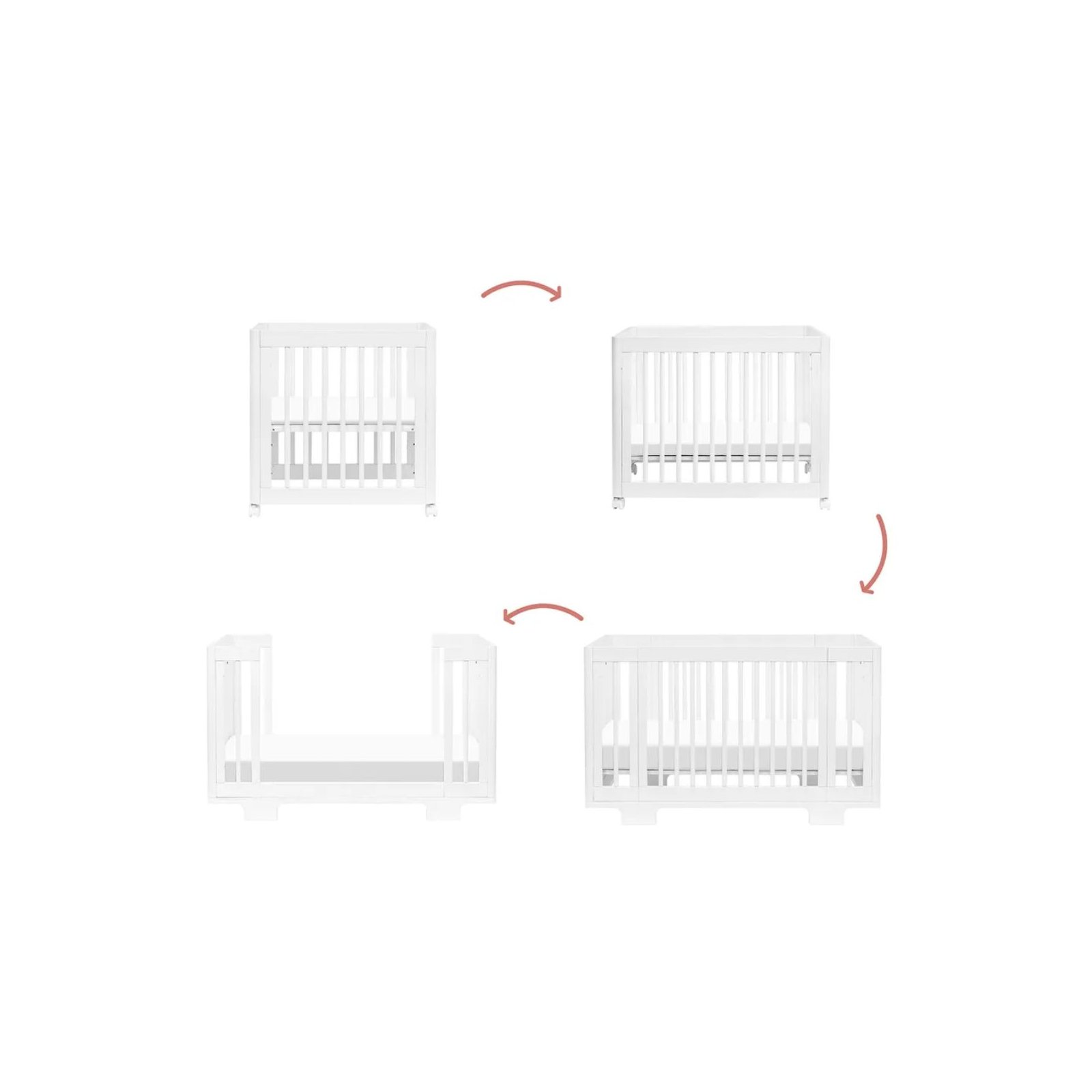 Yuzu 8 in 1 Convertible Crib with All Stages Conversion Kit - White