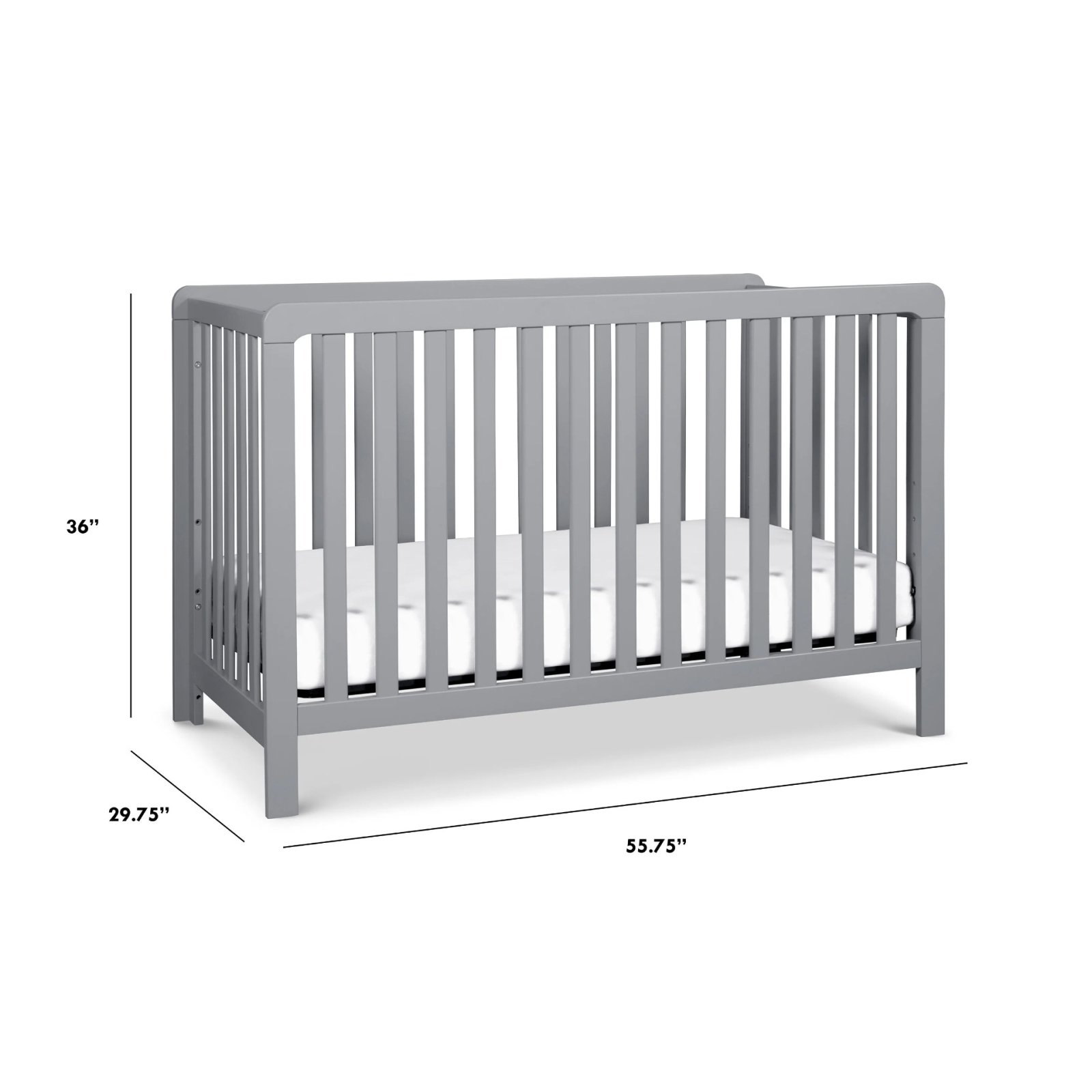Colby 4-in-1 Low Profile Convertible Crib - Grey