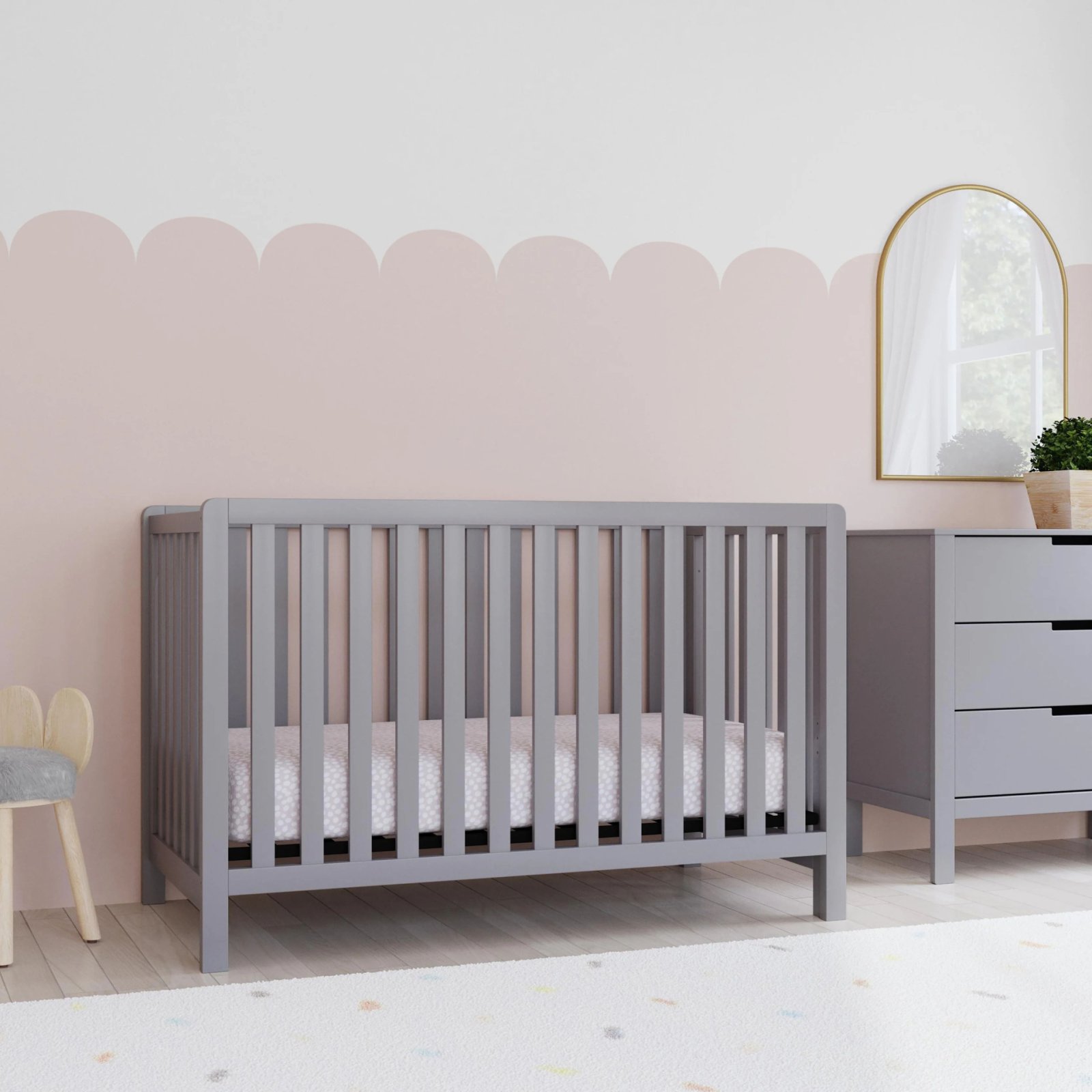 Colby 4-in-1 Low Profile Convertible Crib - Grey