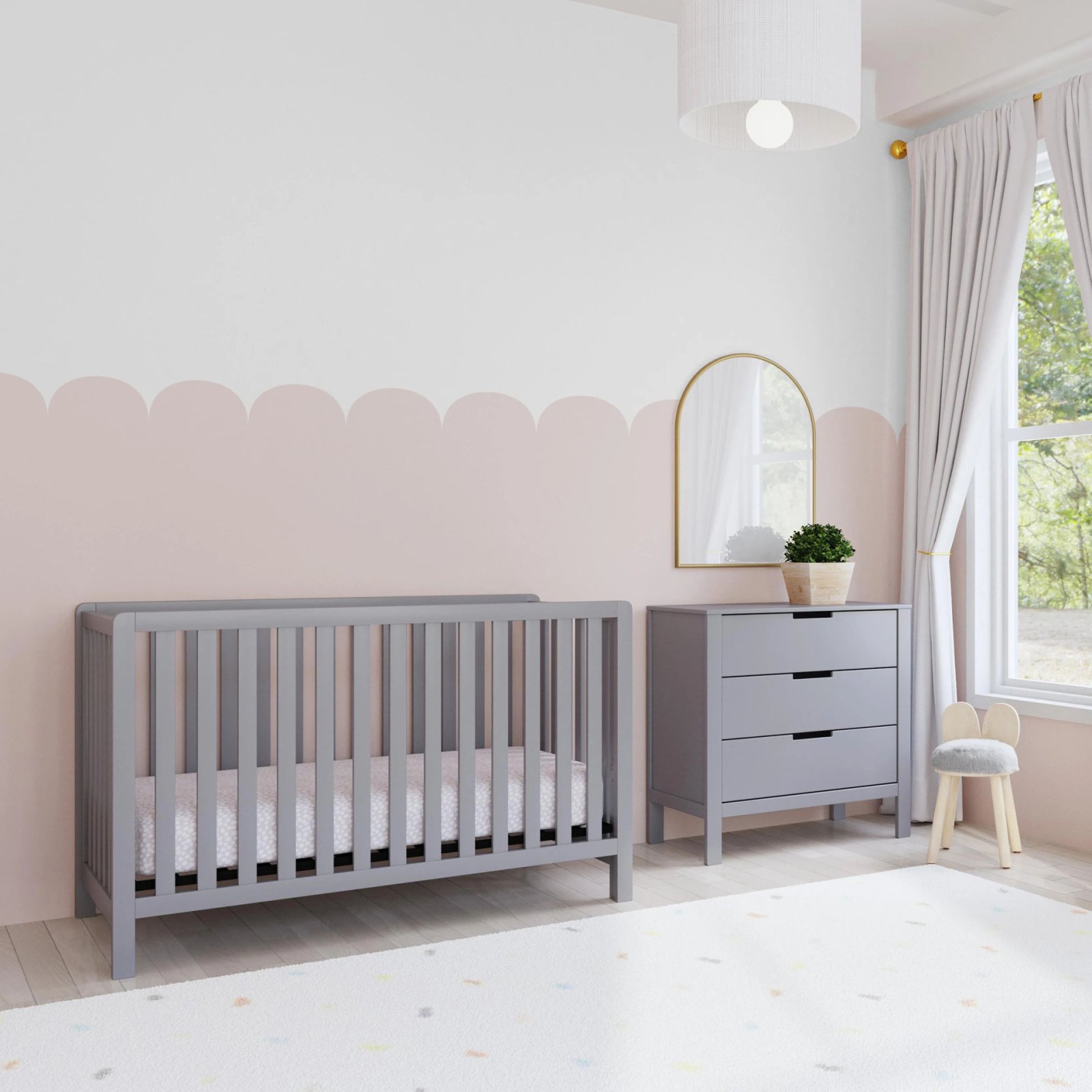 Colby 4-in-1 Low Profile Convertible Crib - Grey