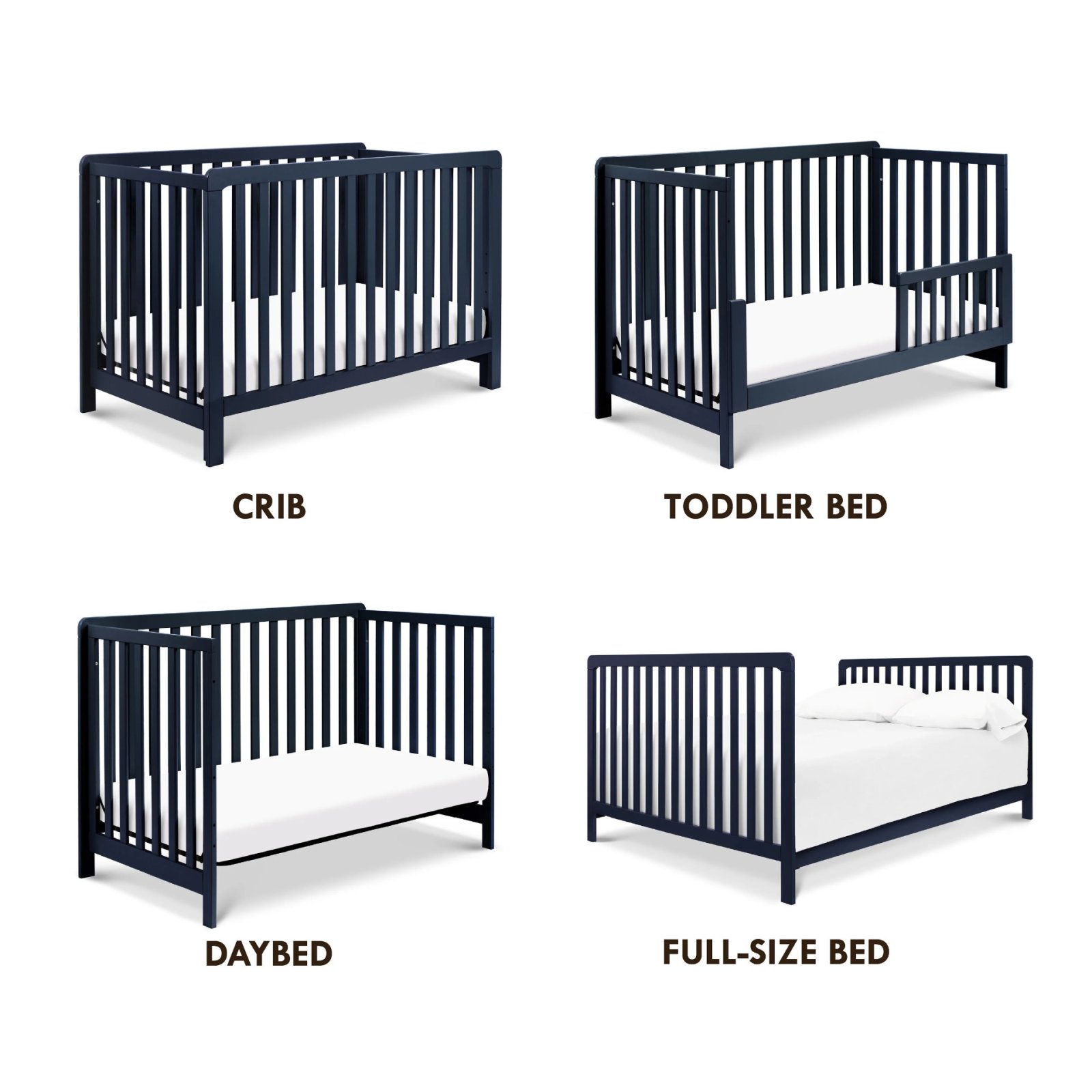 Colby 4-in-1 Low Profile Convertible Crib - Navy Blue