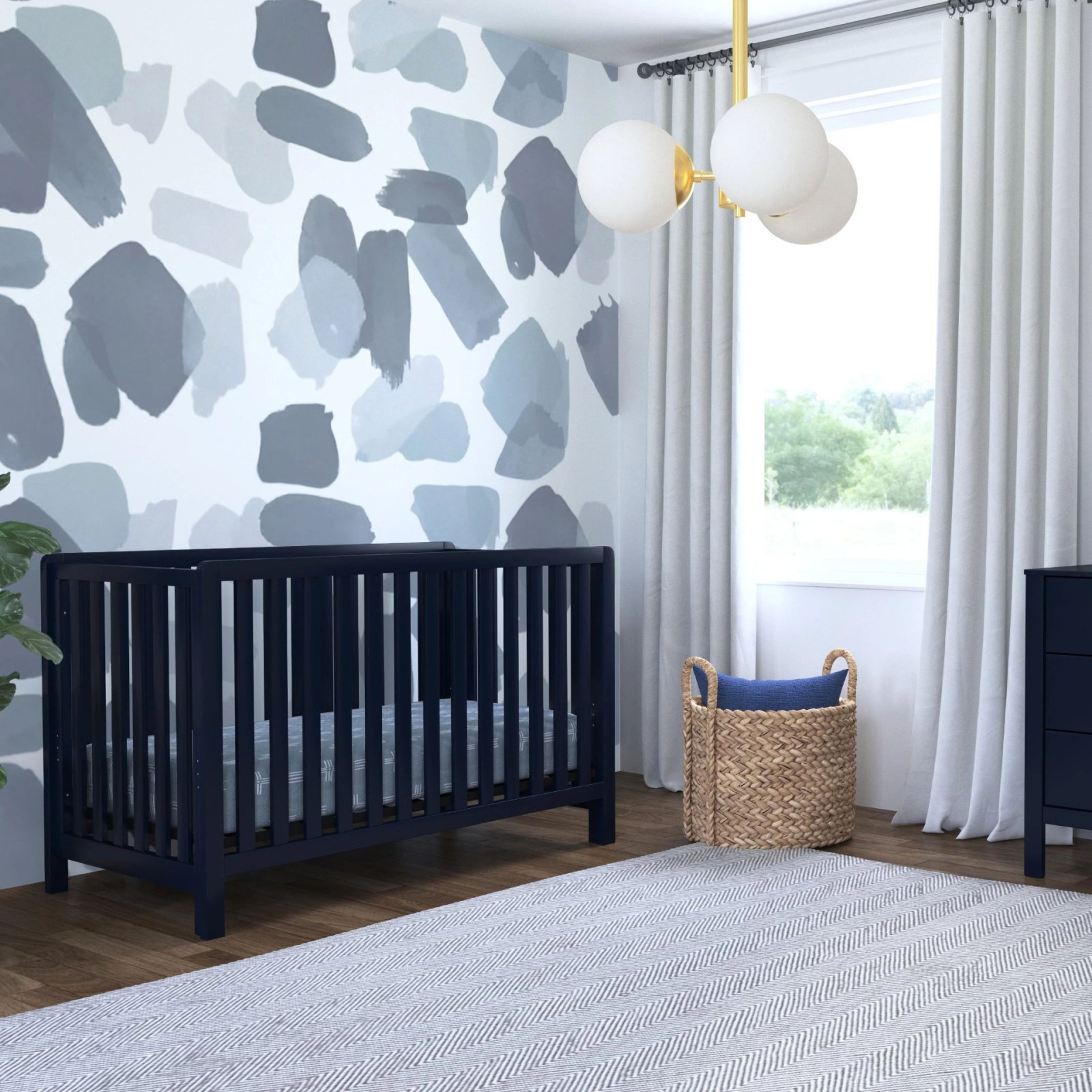 Colby 4-in-1 Low Profile Convertible Crib - Navy Blue