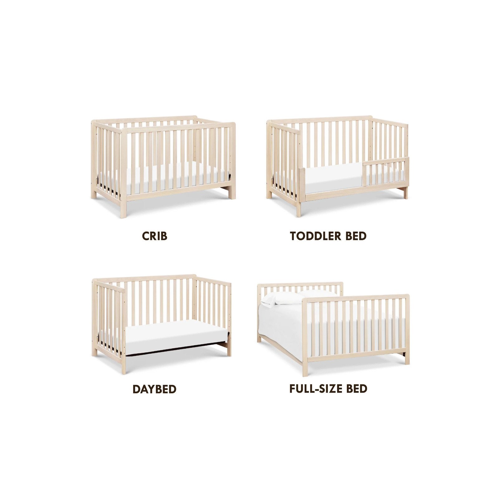 Colby 4-in-1 Low Profile Convertible Crib - Washed Natural