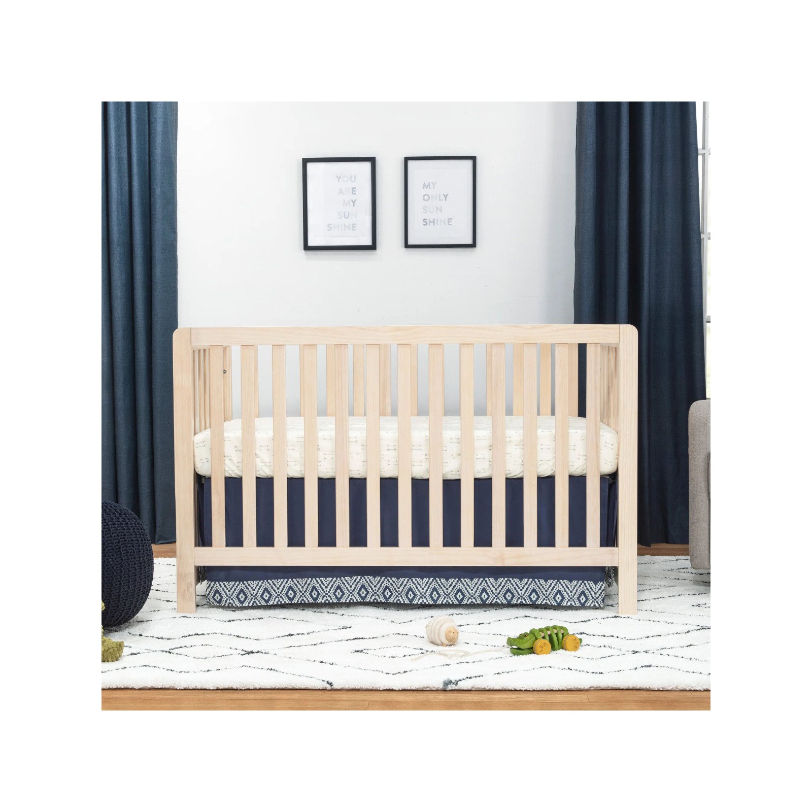 Colby 4-in-1 Low Profile Convertible Crib - Washed Natural