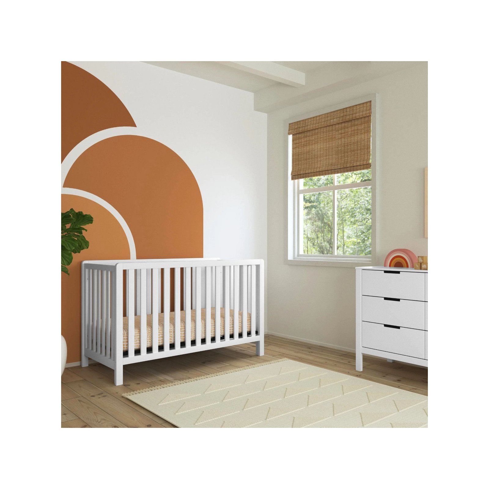 Colby 4-in-1 Low Profile Convertible Crib - White 