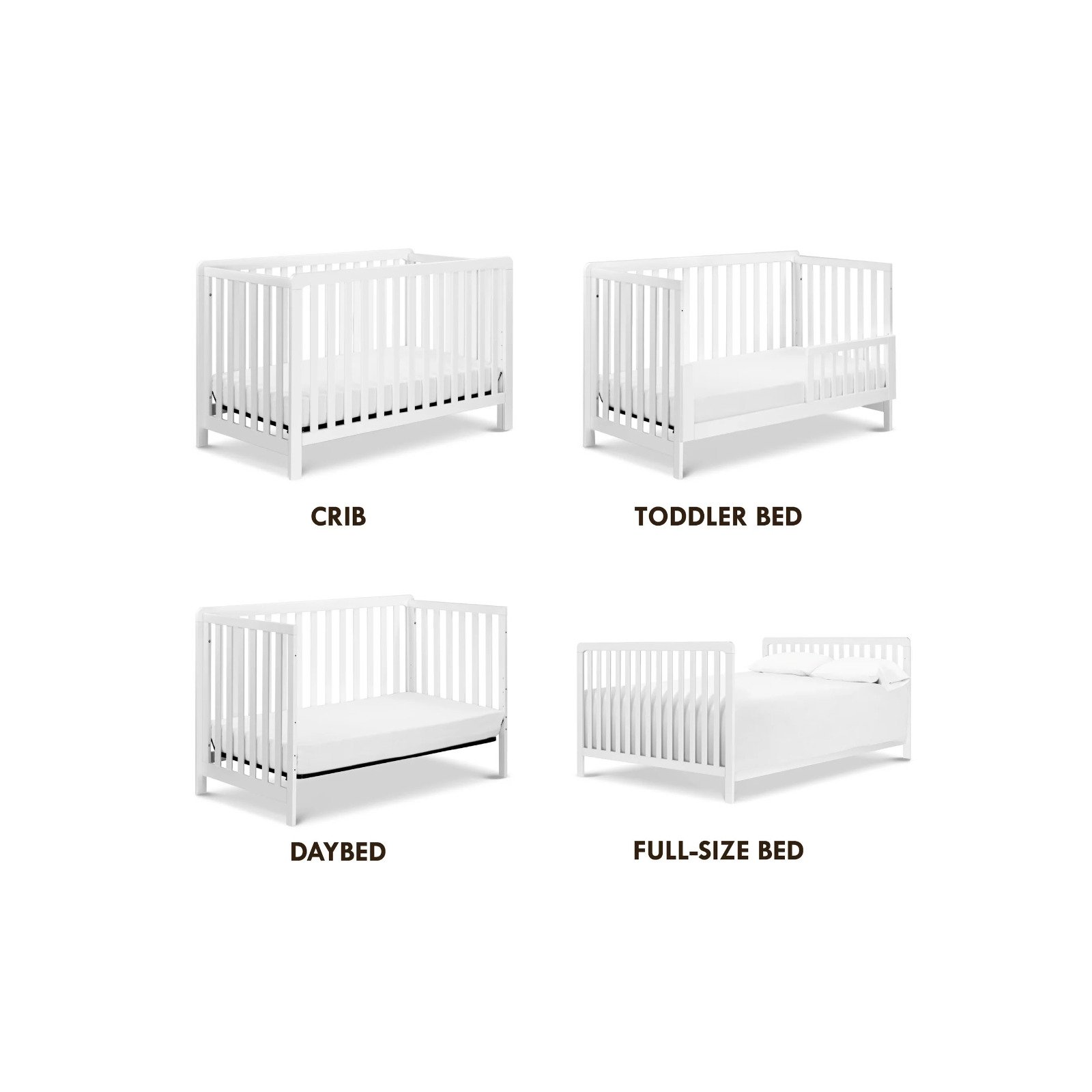 Colby 4-in-1 Low Profile Convertible Crib - White 