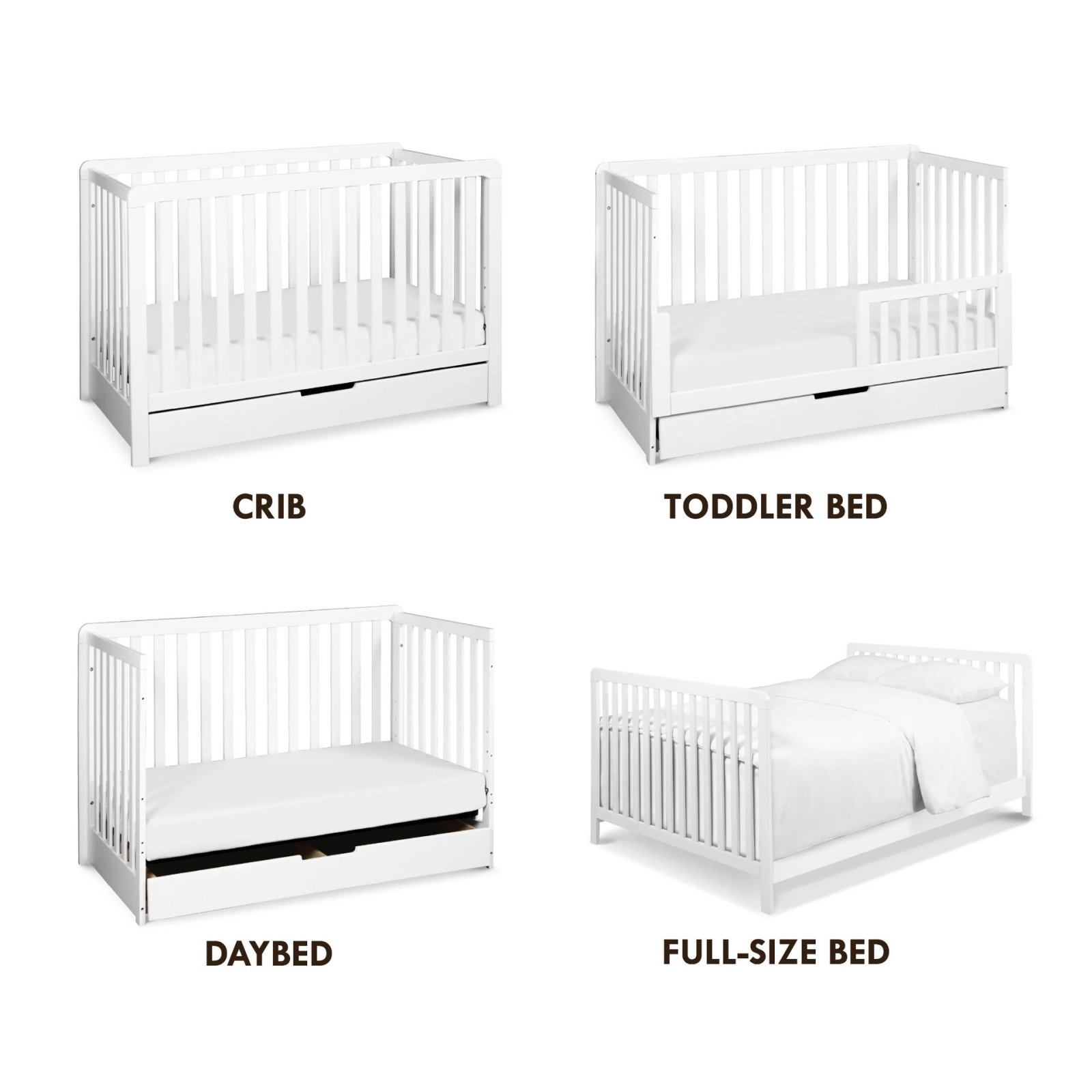 Colby 4 In 1 Convertible Crib with Trundle Drawer White