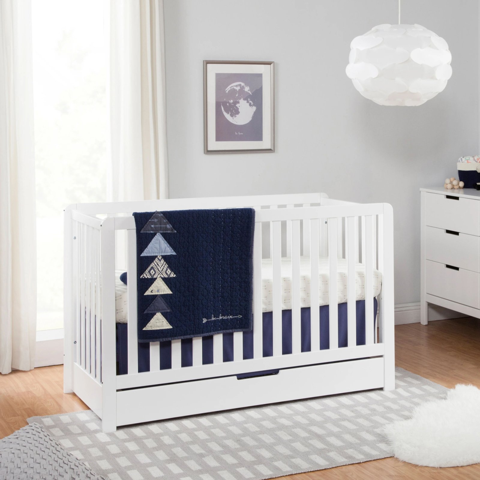 Colby 4 In 1 Convertible Crib with Trundle Drawer White