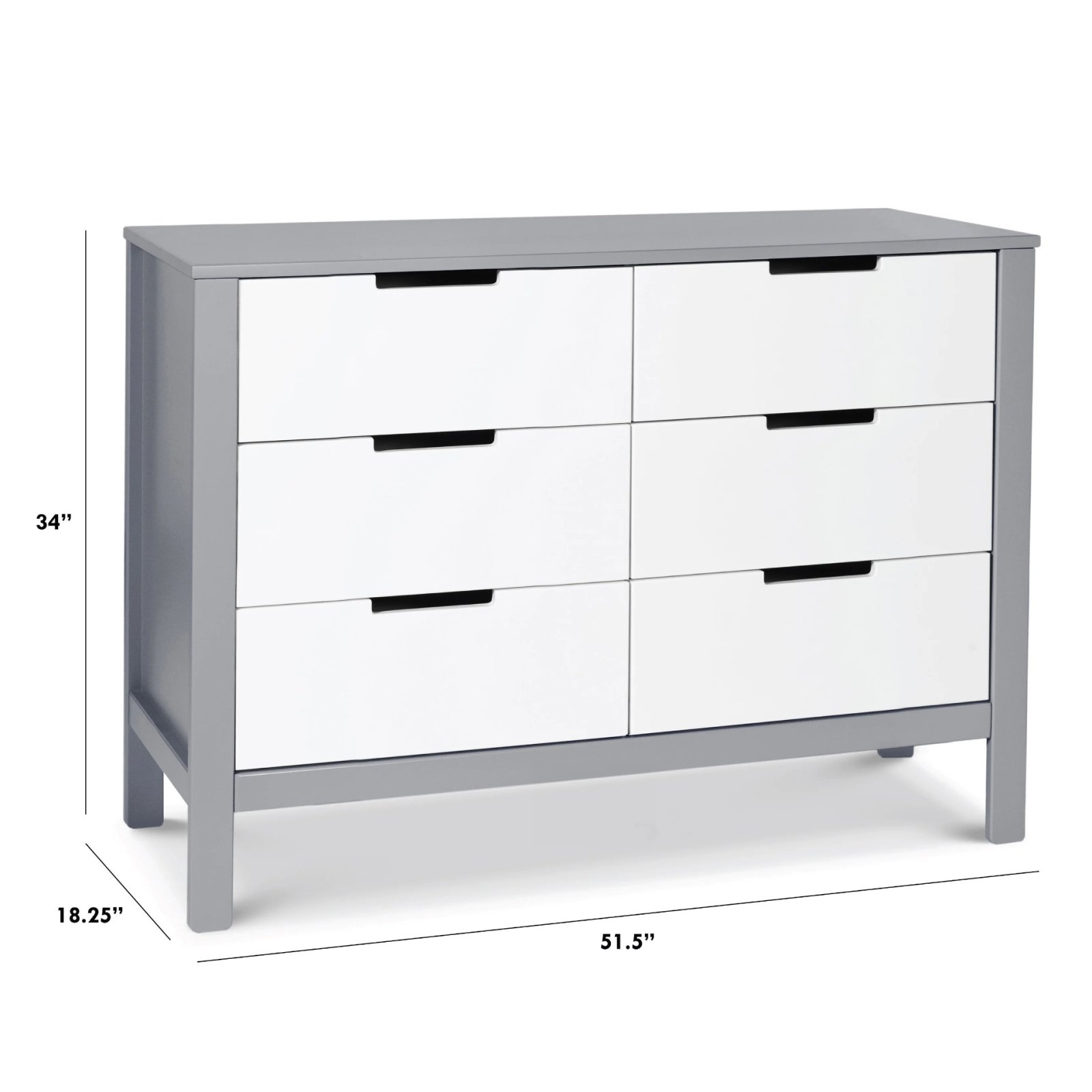 Colby 6 Draw Dresser -Grey/White