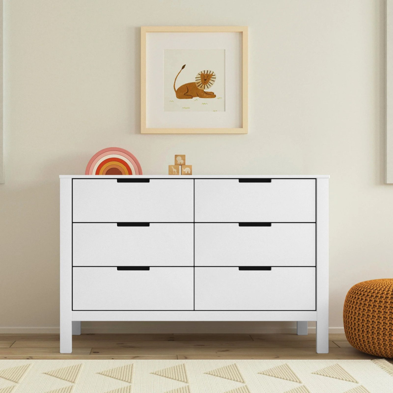 Colby 6 Draw Dresser - White