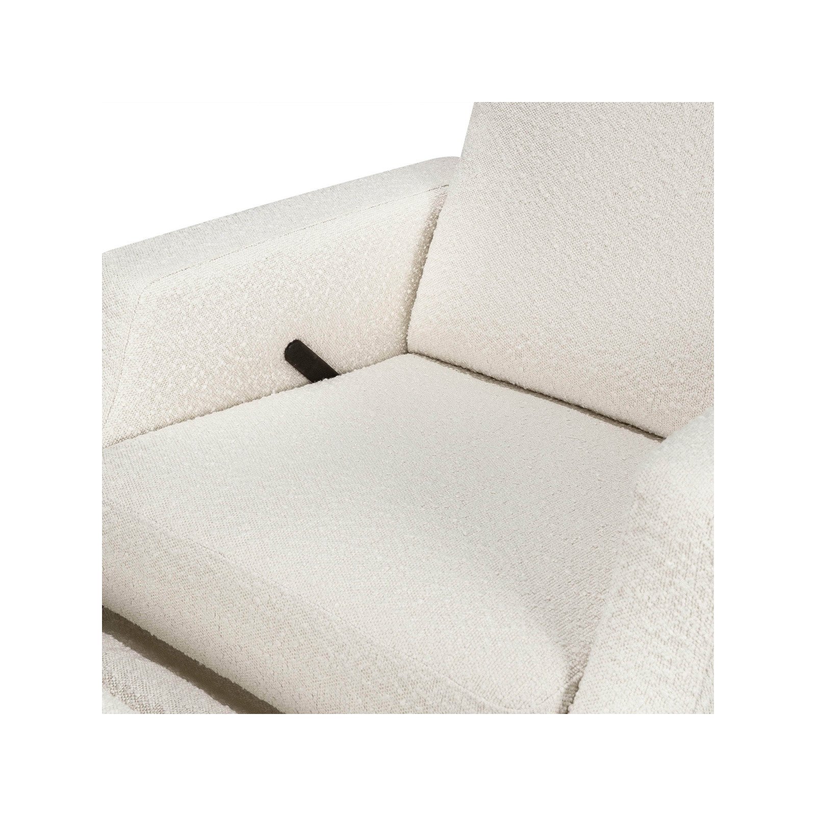 Crewe Recliner and Swivel Glider Ivory Boucle with Light Wood base