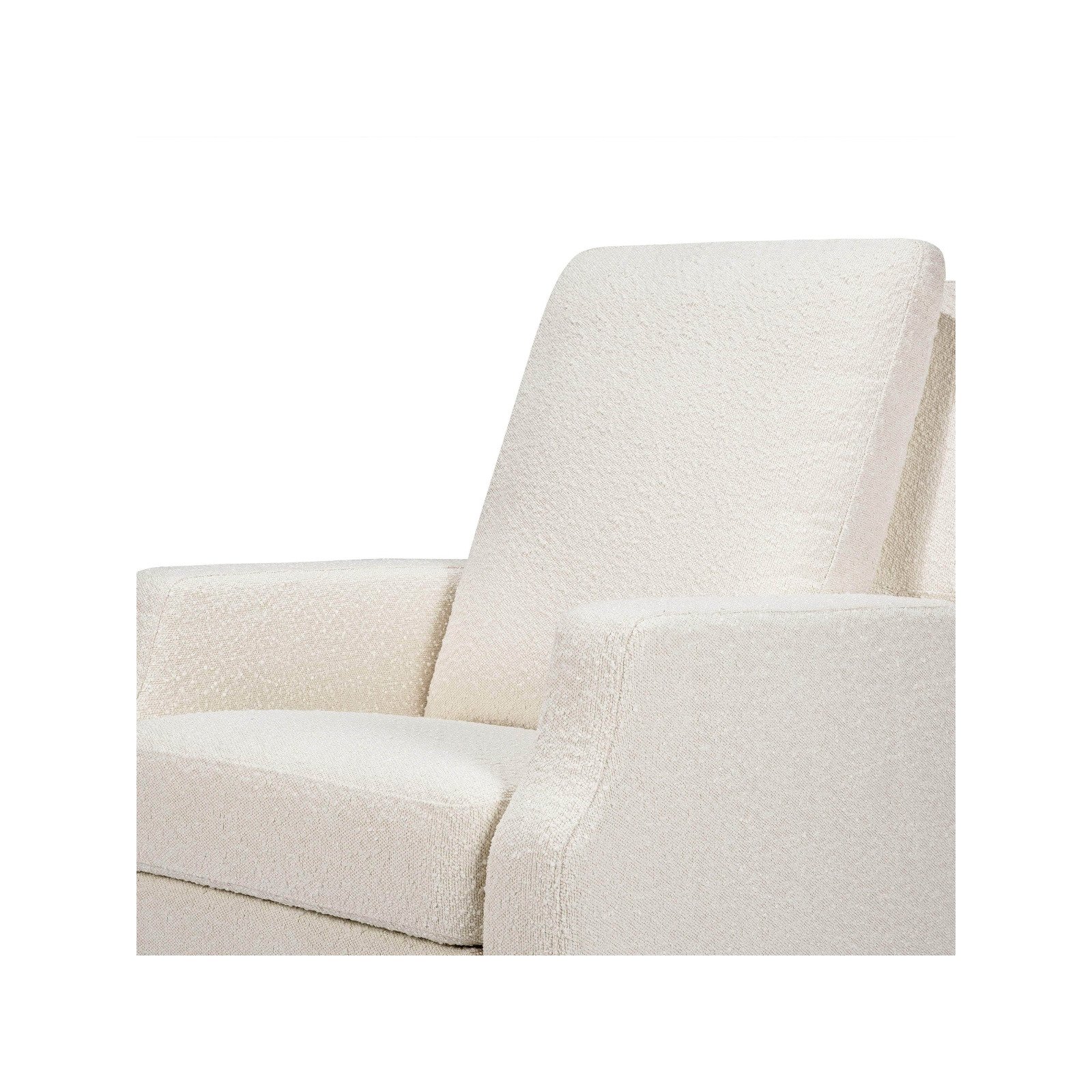 Crewe Recliner and Swivel Glider Ivory Boucle with Light Wood base