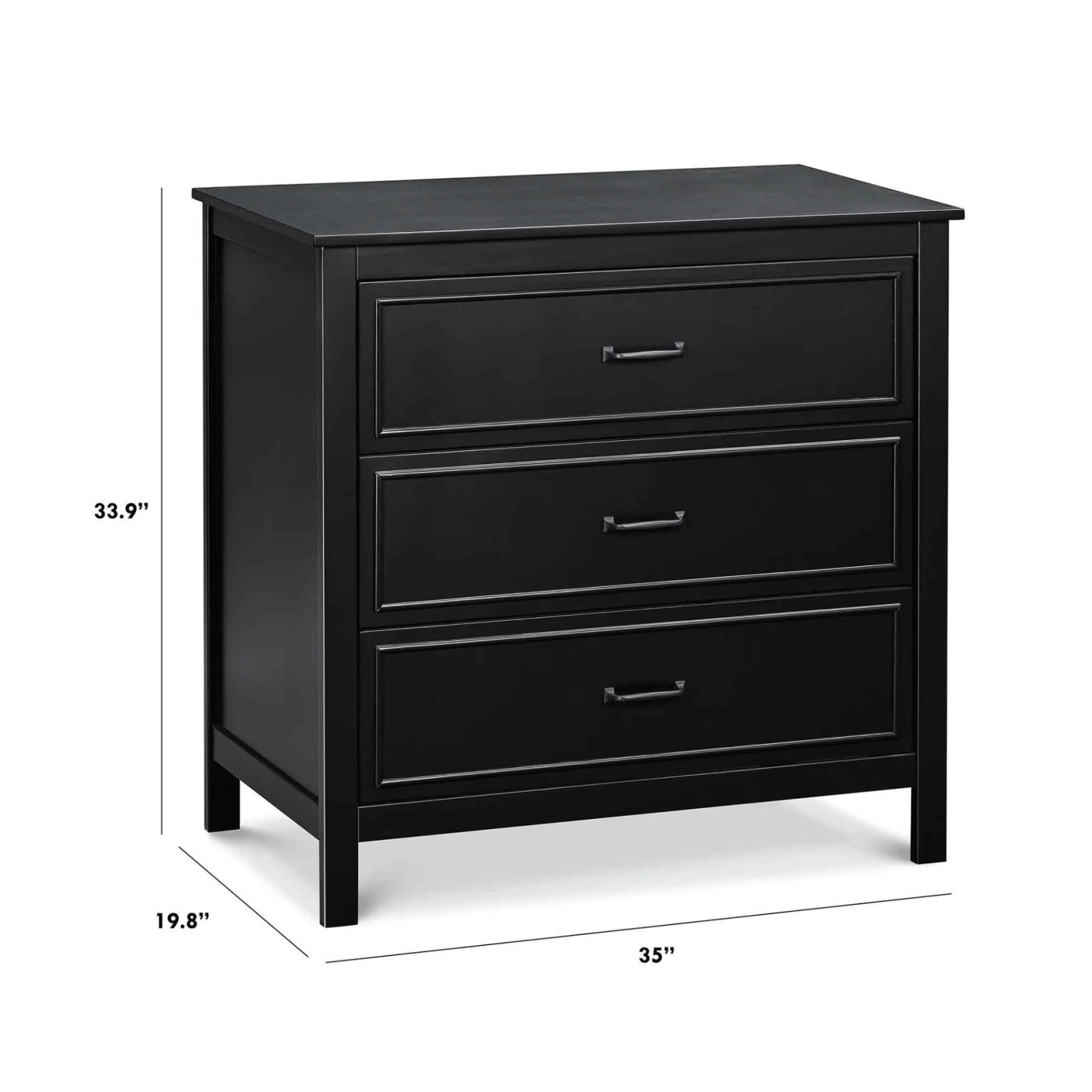 Charlie 3 Drawer Dresser - Ebony
