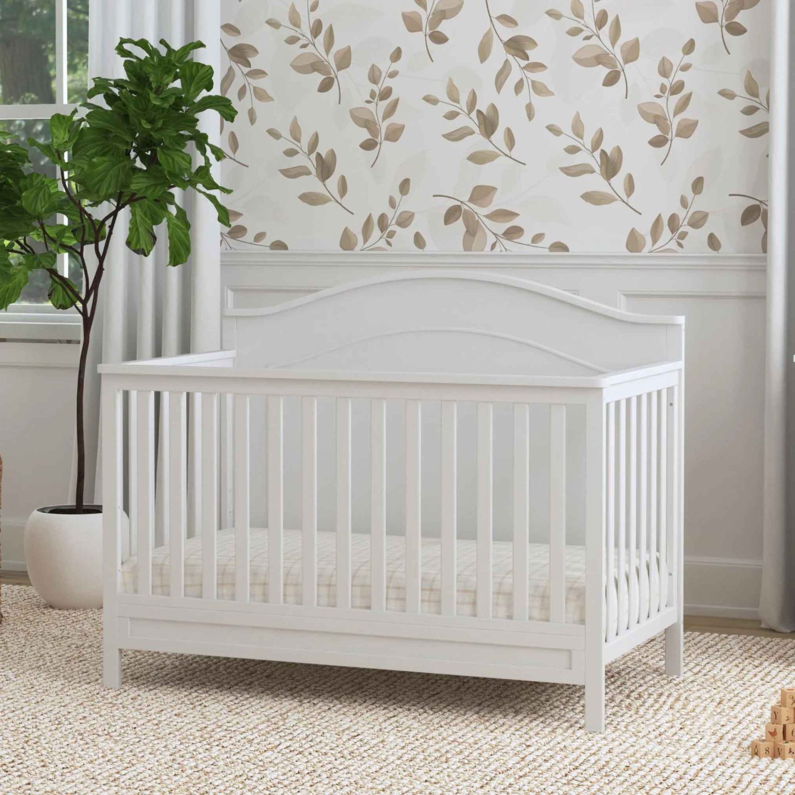 Charlie 4 In 1 Convertible Crib - White