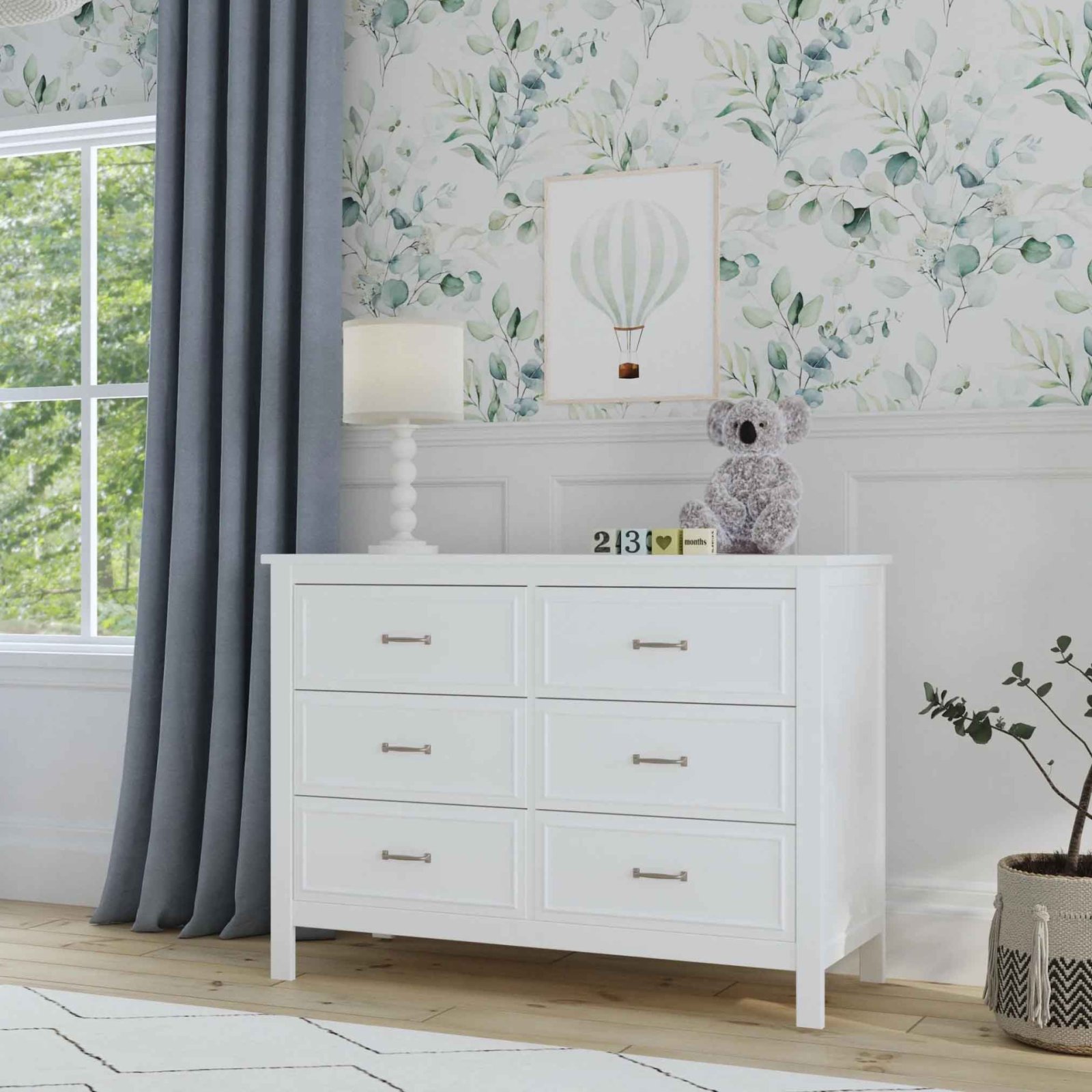 Charlie 6 Drawer Double Dresser - White