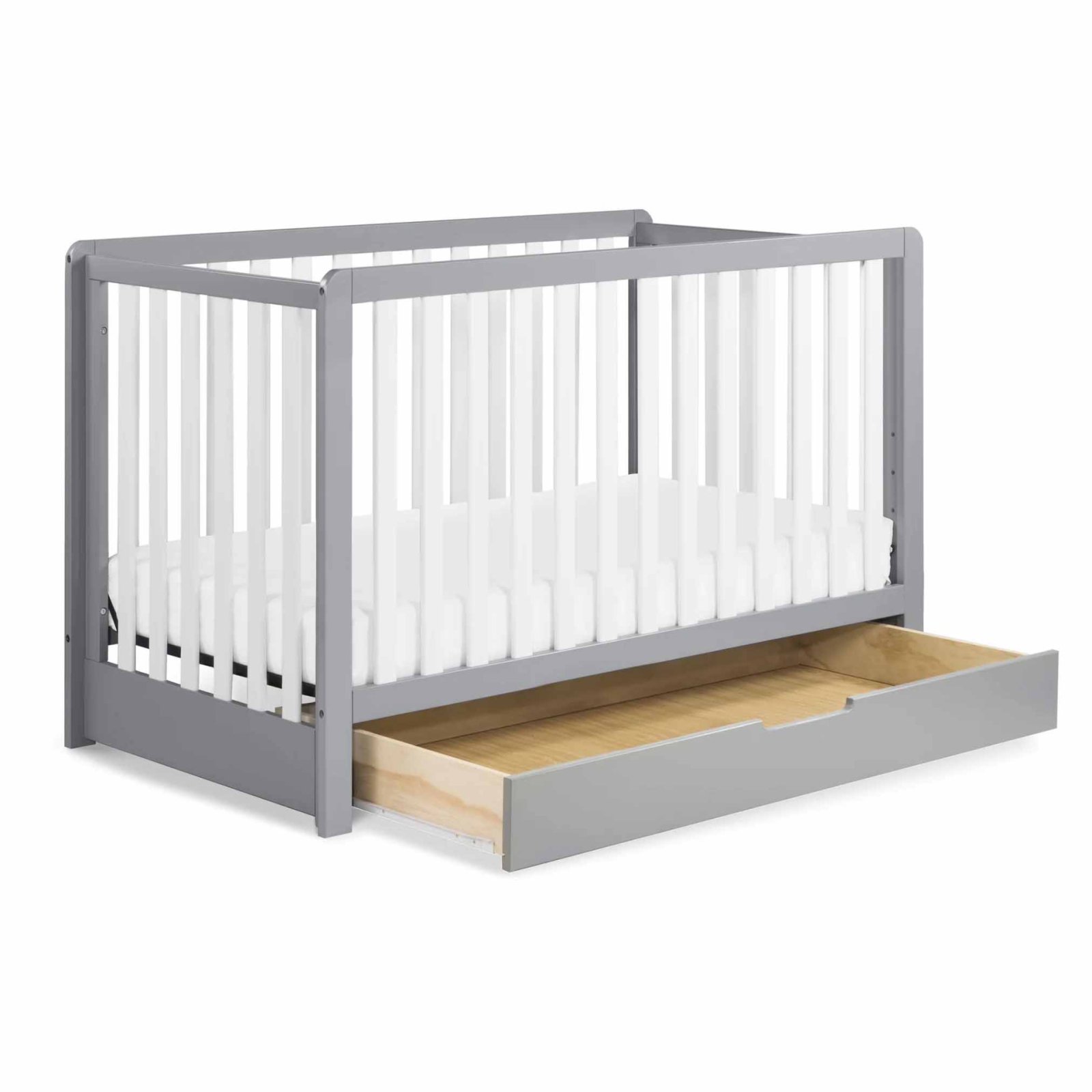Colby 4 In 1 Convertible Crib with Trundle Drawer - Grey White