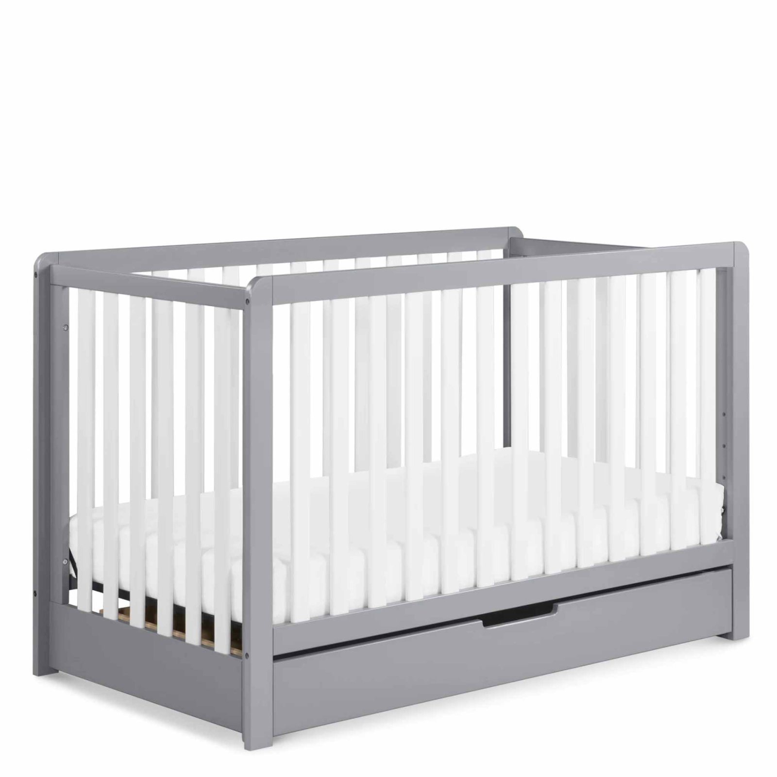 Colby 4 In 1 Convertible Crib with Trundle Drawer - Grey White