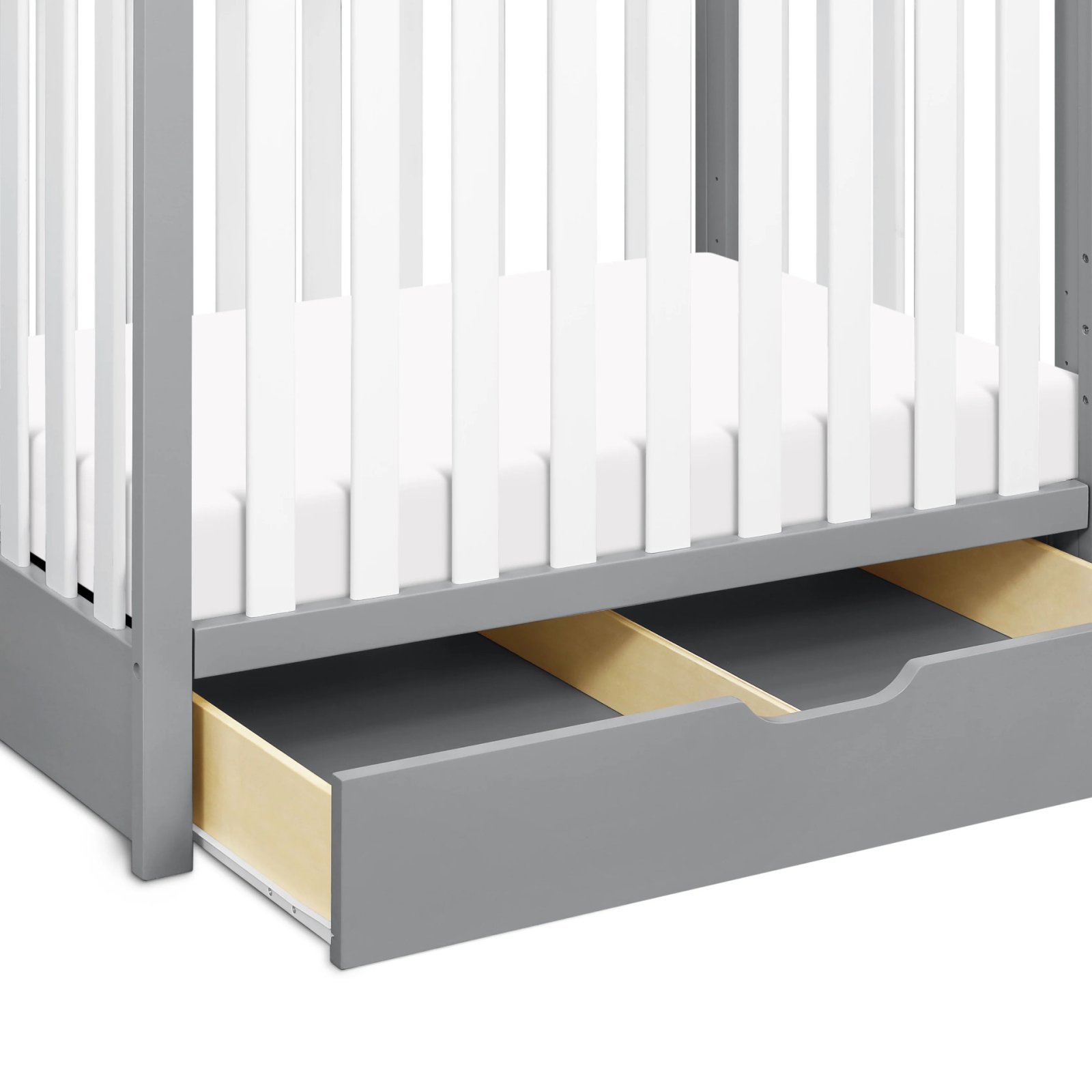 Colby 4 - In - 1 Convertible Mini Crib With Trundle Grey White