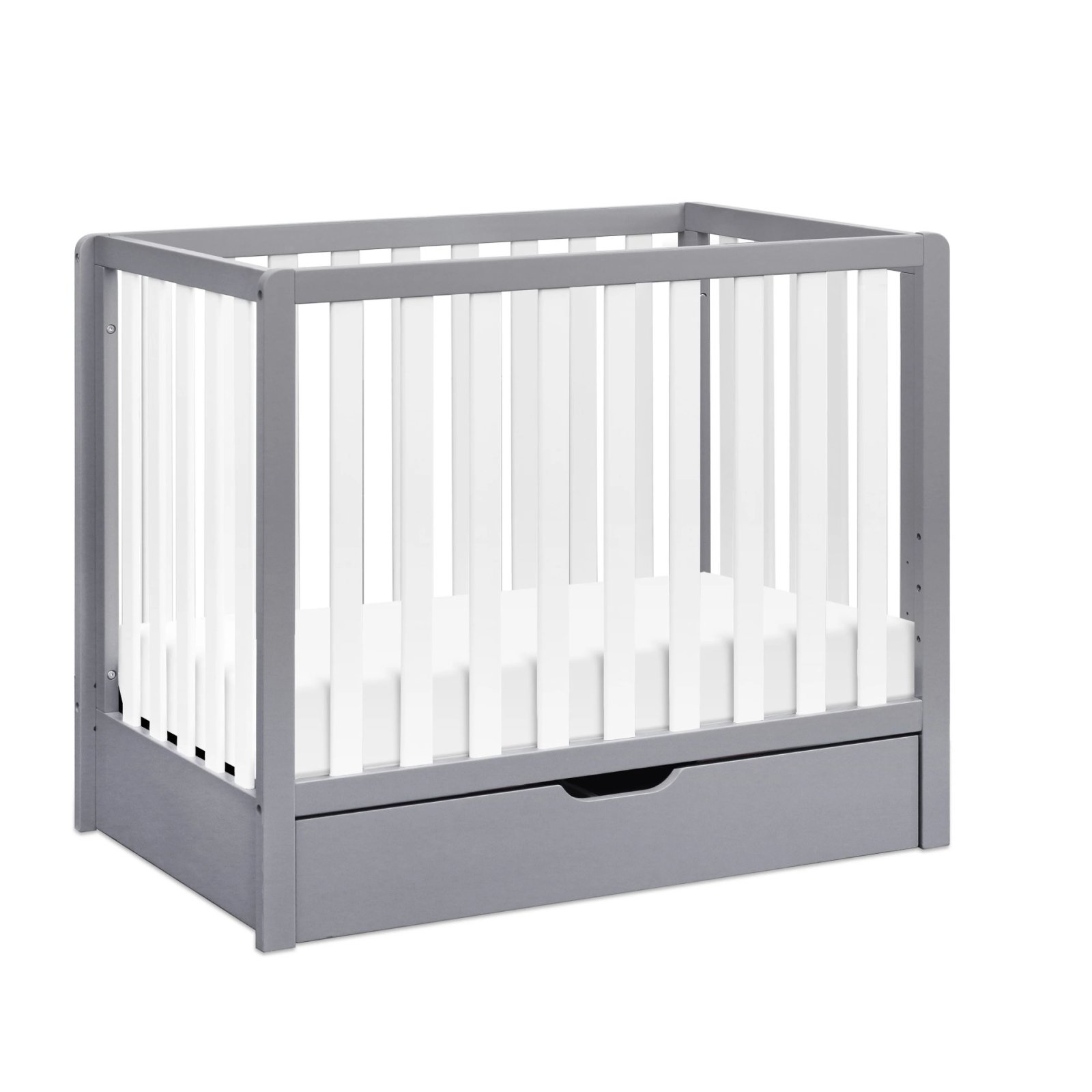 Colby 4 - In - 1 Convertible Mini Crib With Trundle Grey White