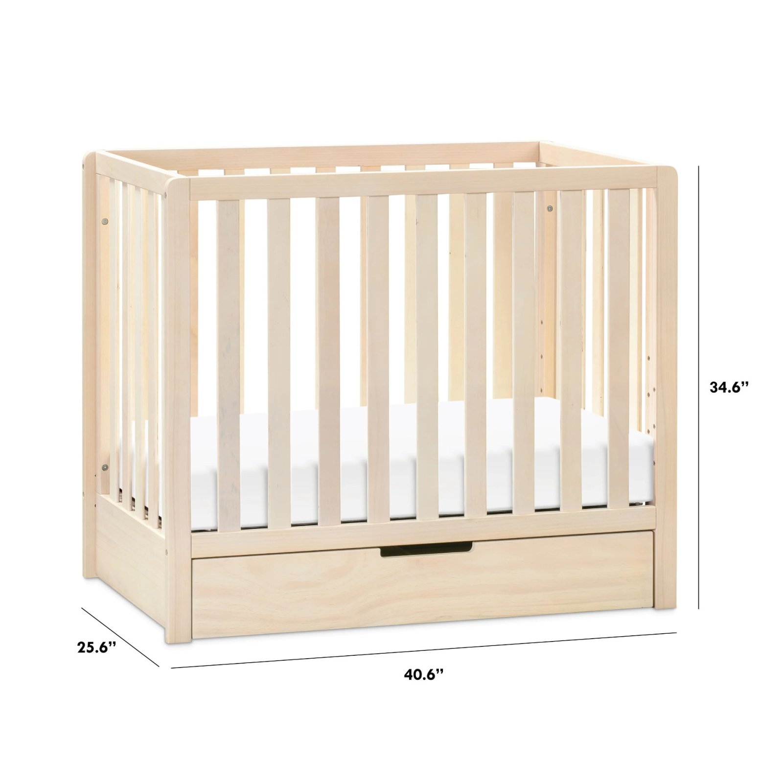 Colby 4 - In - 1 Convertible Mini Crib With Trundle Washed Natural