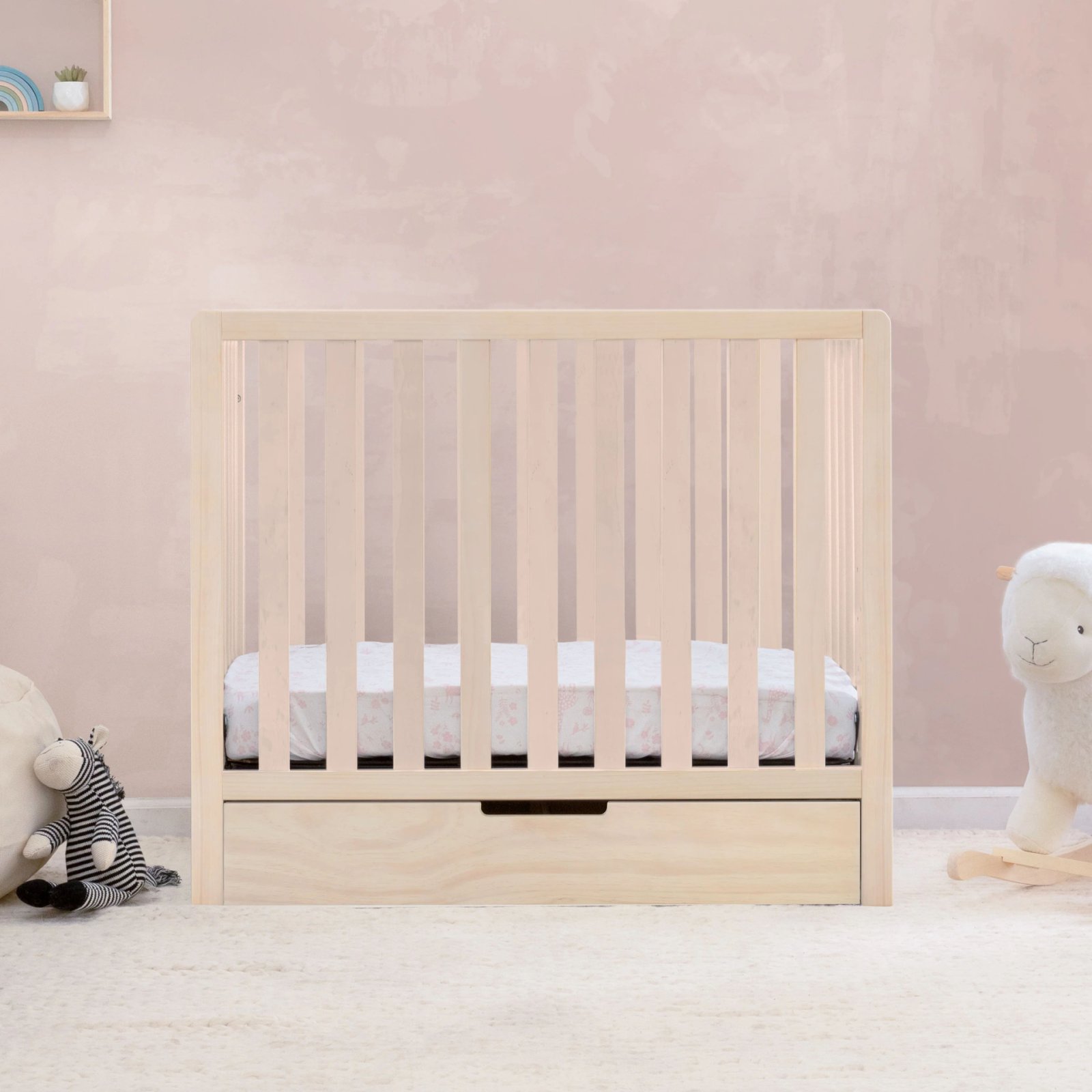 Colby 4 - In - 1 Convertible Mini Crib With Trundle Washed Natural
