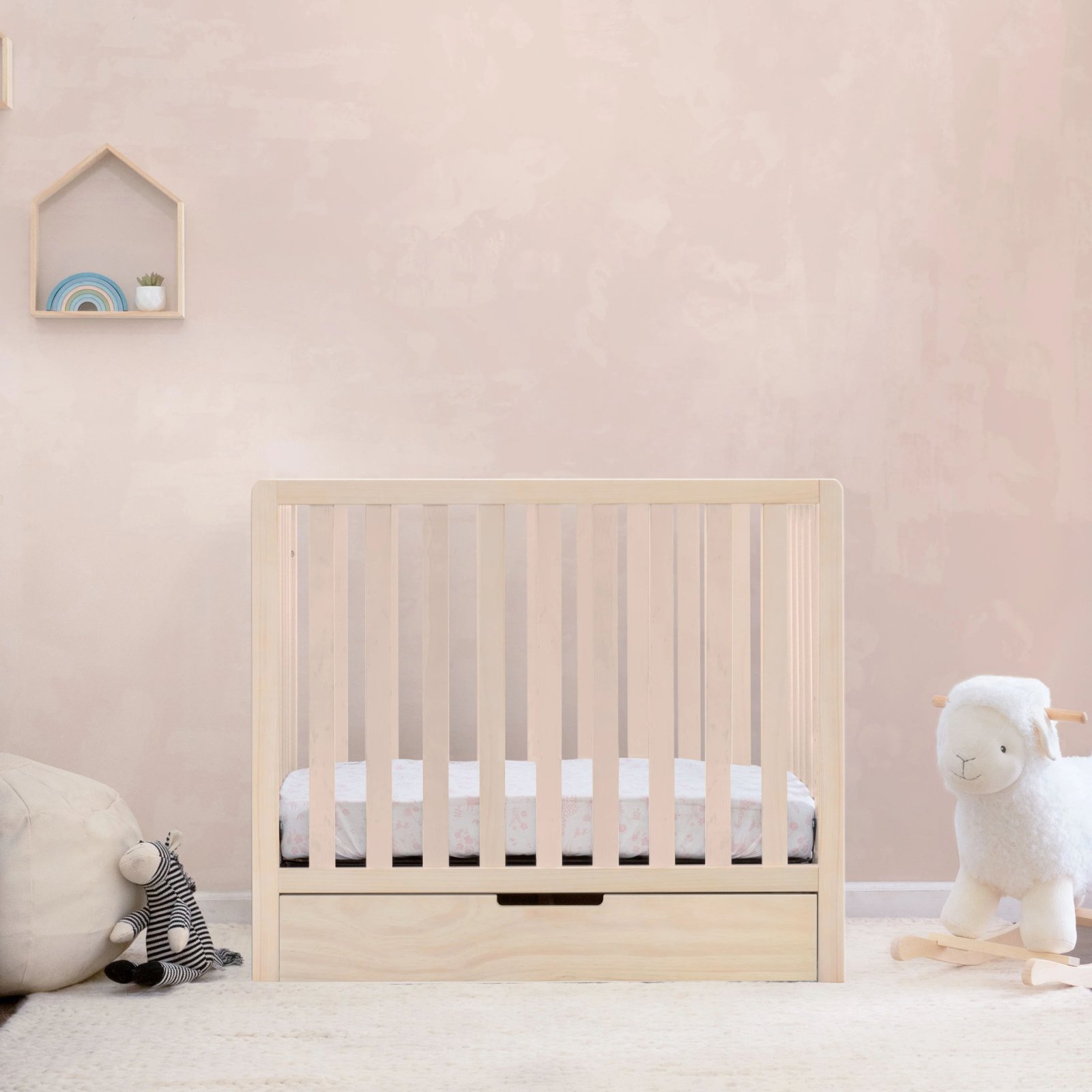 Colby 4 - In - 1 Convertible Mini Crib With Trundle Washed Natural