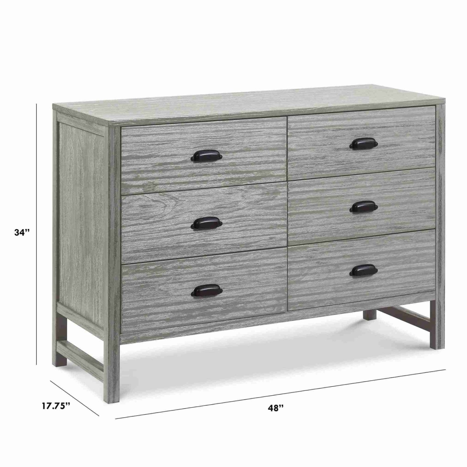 Fairway 6 Drawer Double Dresser - Cottage Grey