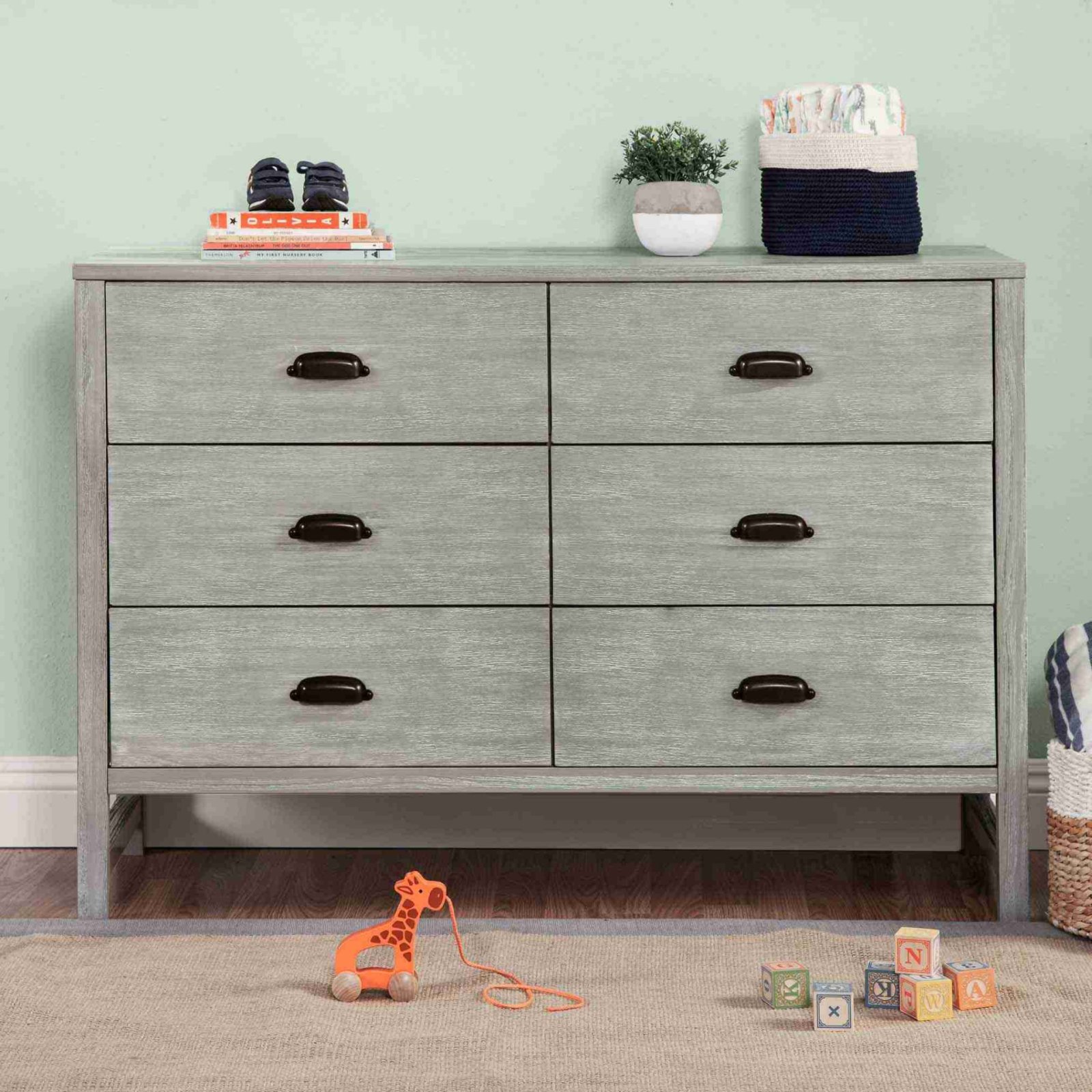 Fairway 6 Drawer Double Dresser - Cottage Grey