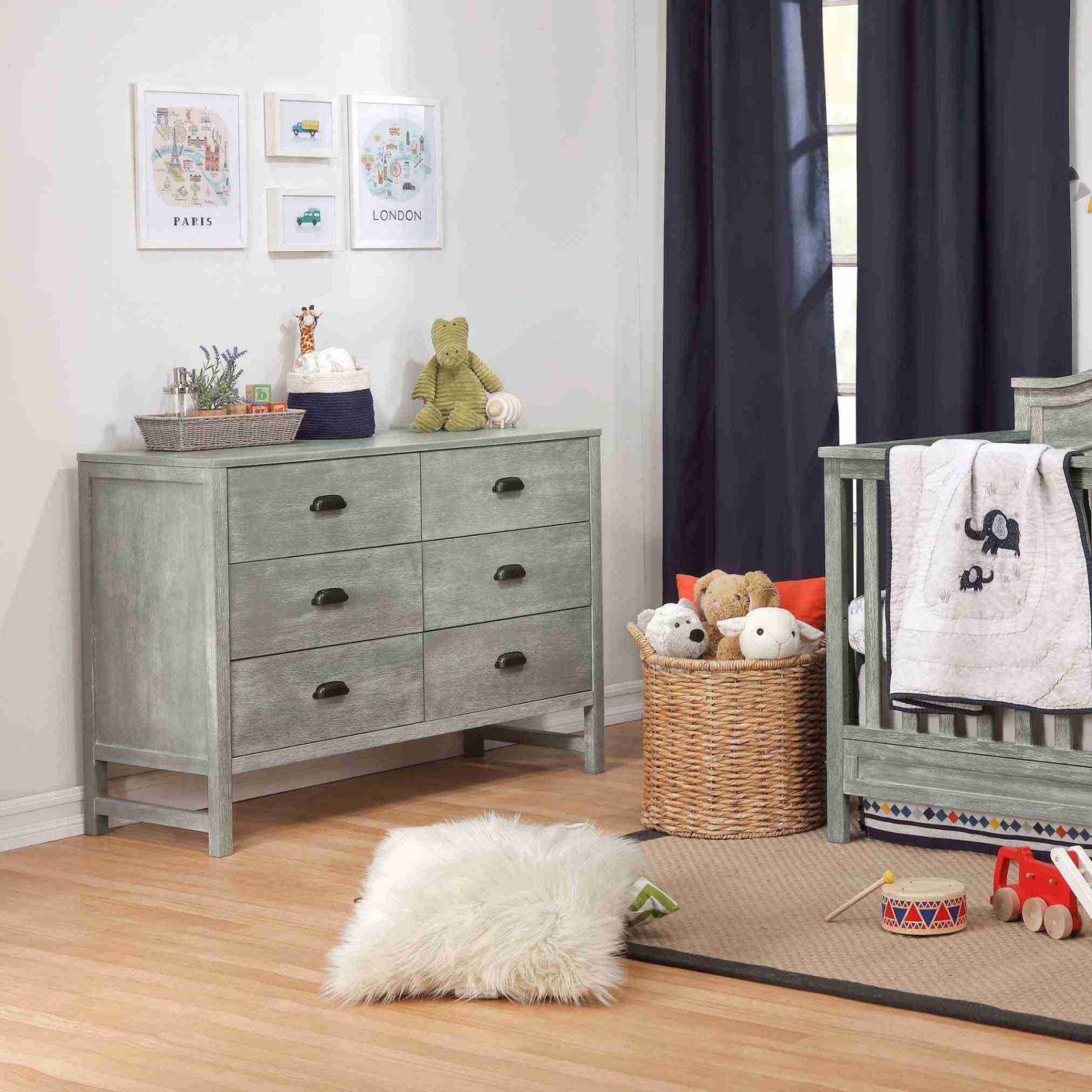 Fairway 6 Drawer Double Dresser - Cottage Grey