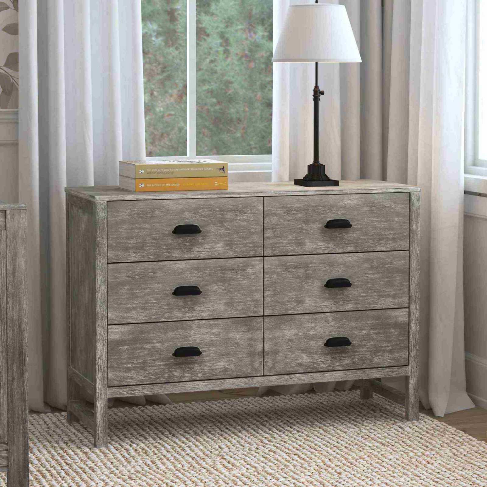 Fairway 6 Drawer Double Dresser - Cottage Grey