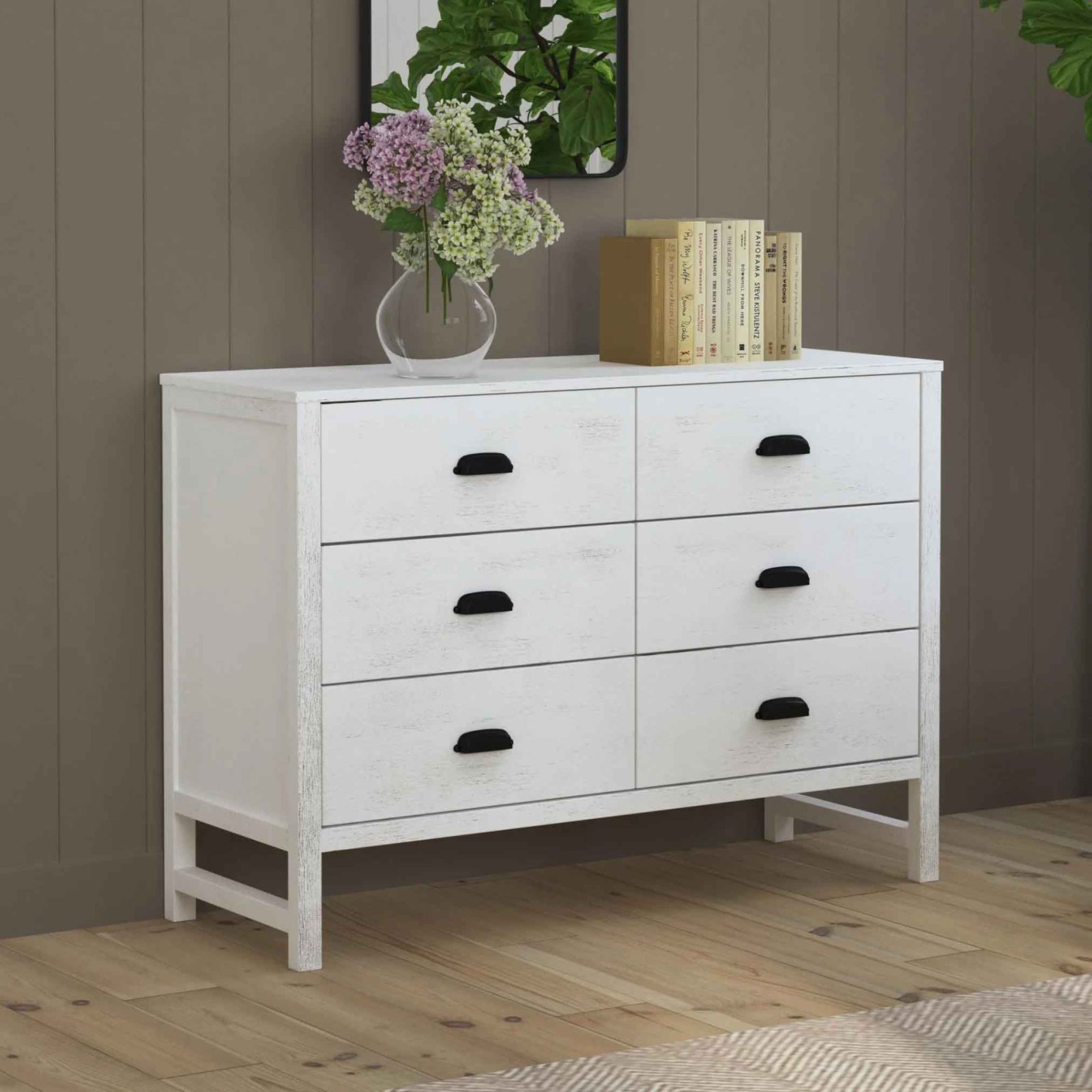 Fairway 6 Drawer Double Dresser - Cottage White