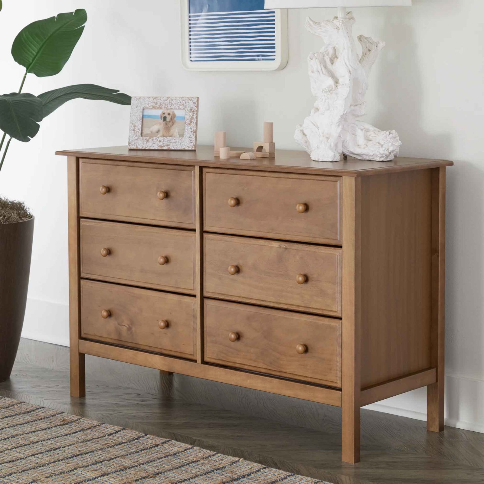 Jayden 6 Drawer Double Dresser Chestnut