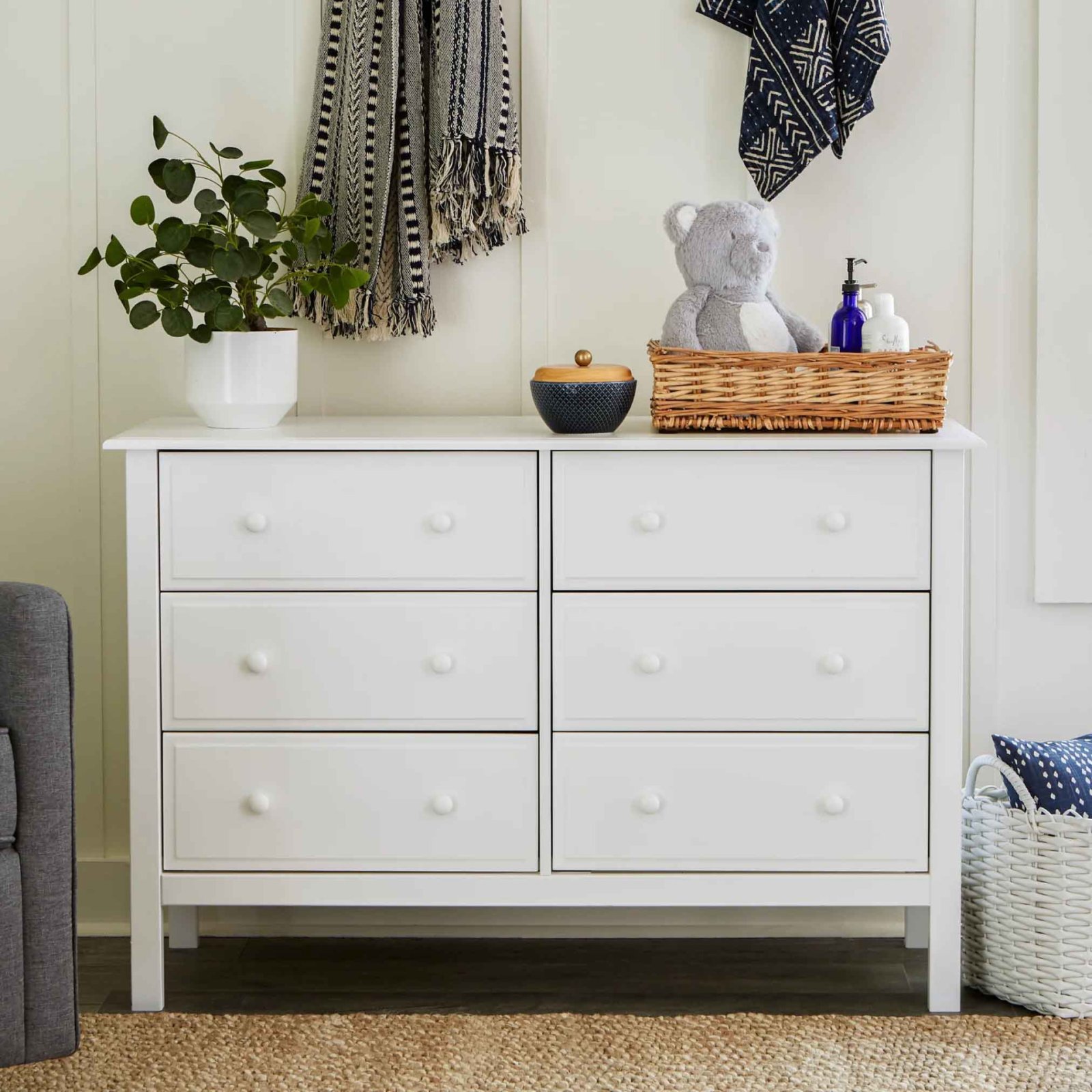 Jayden 6 Drawer Double Dresser White