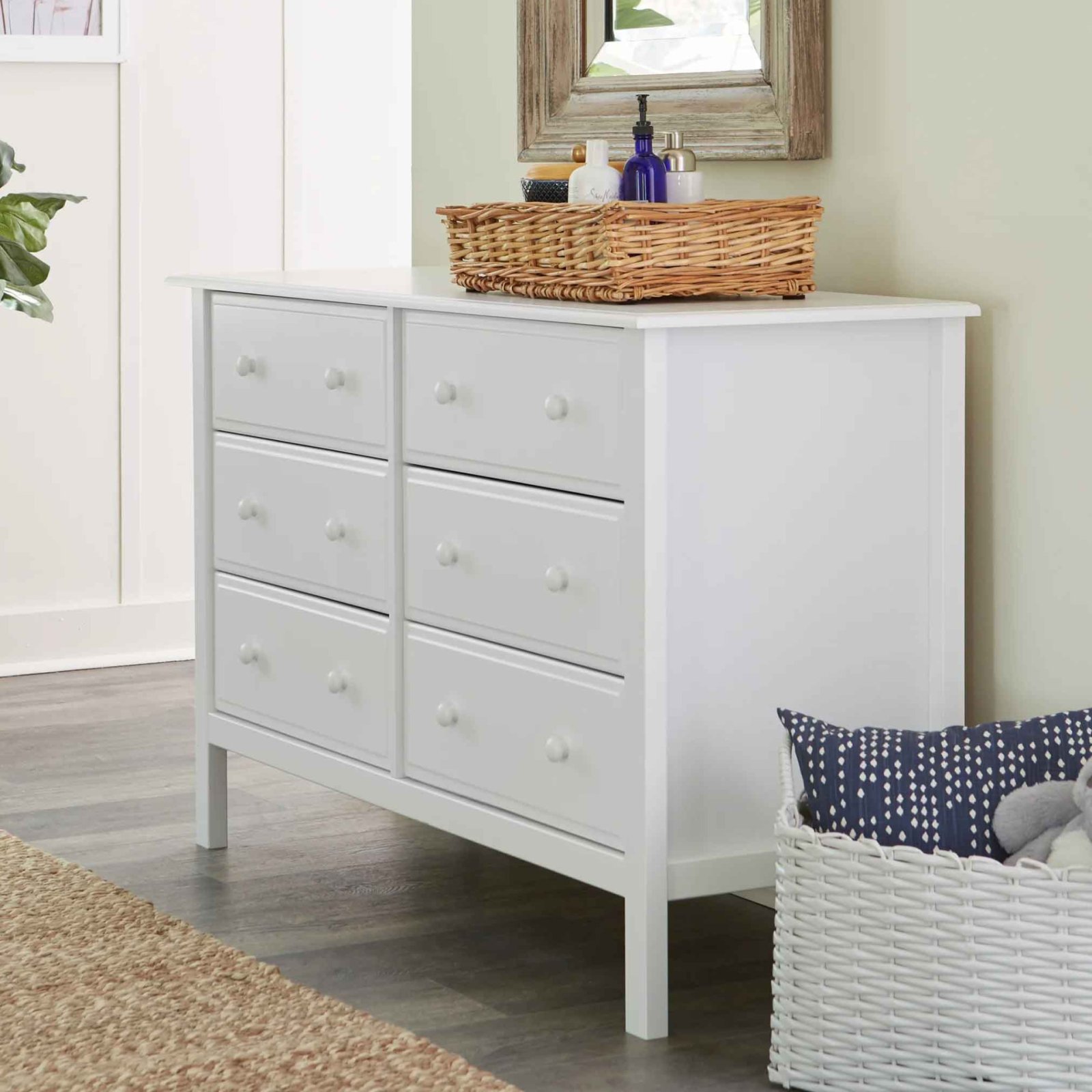 Jayden 6 Drawer Double Dresser White