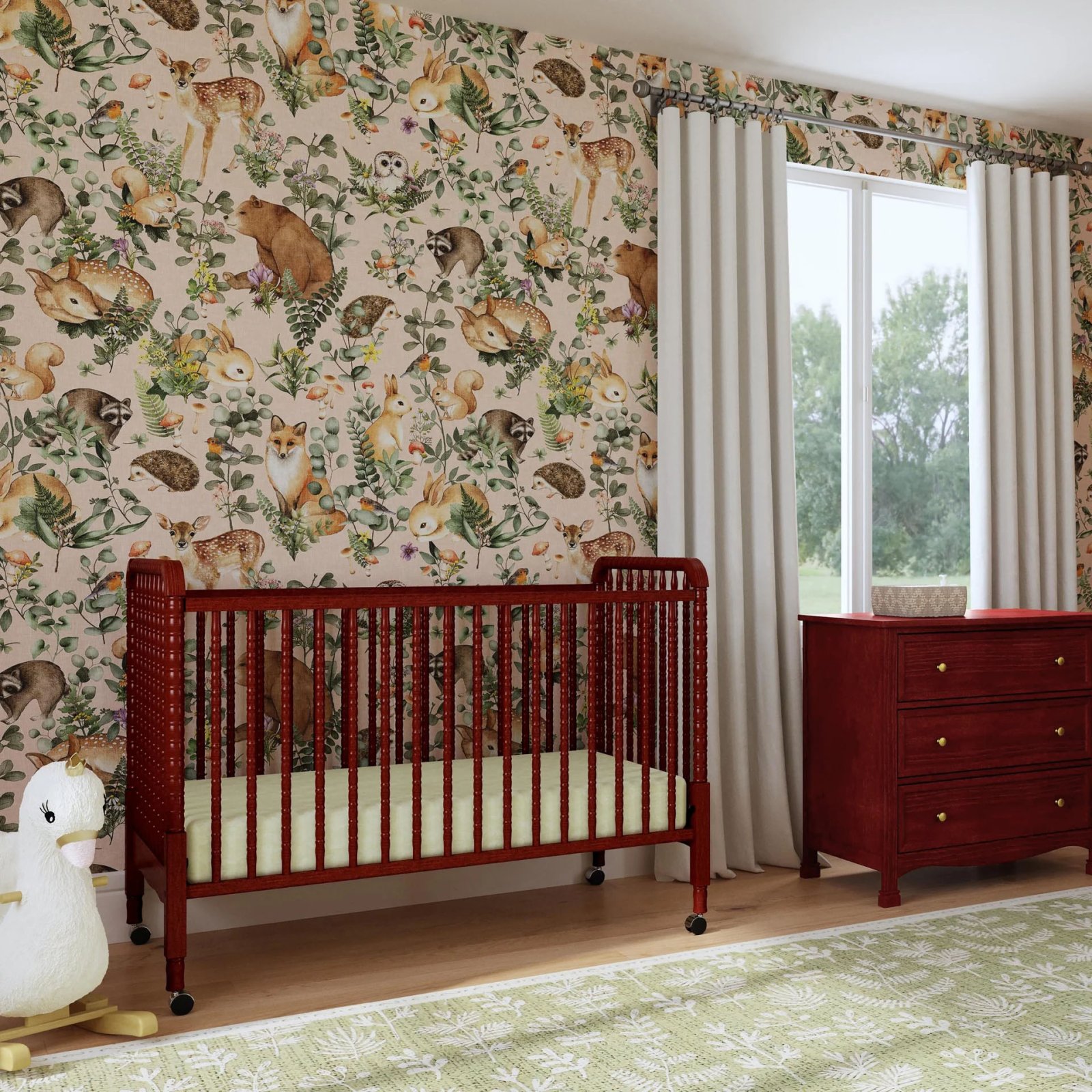 Jenny Lind 3 In 1 Convertible Crib - Cherry