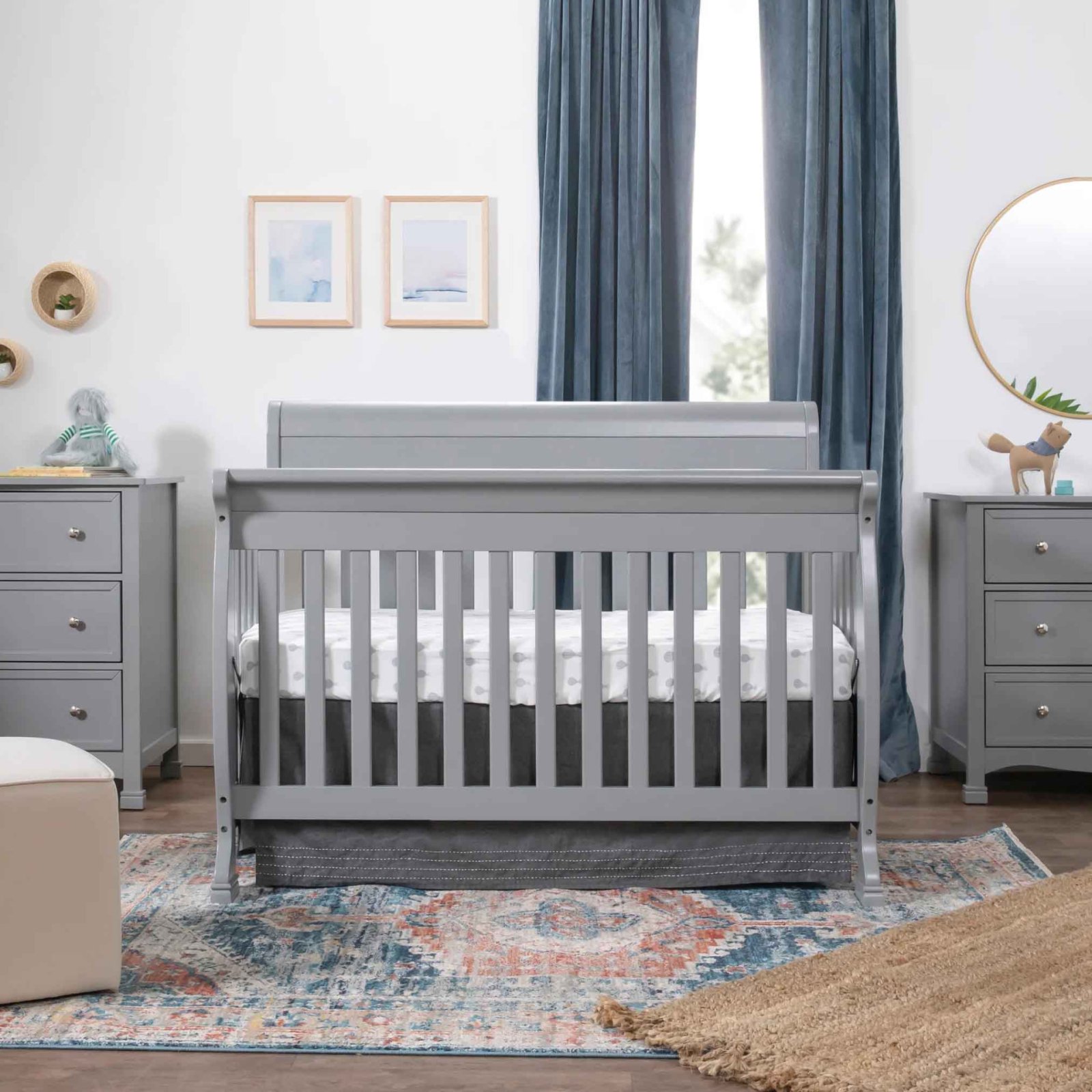 Kalani 4 In 1 Convertible Crib - Grey